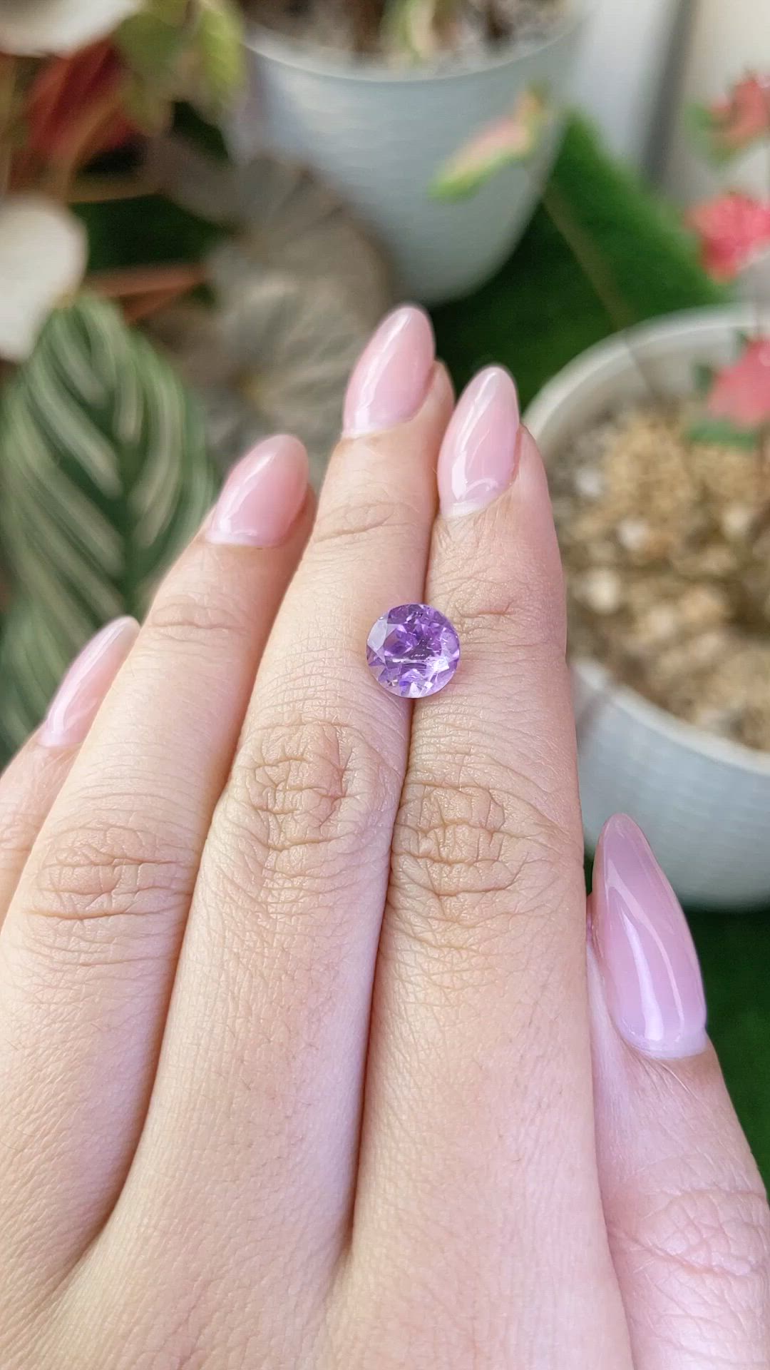 2.28 Ct. Purple Amethyst from Ceylon (Sri Lanka) Size Video