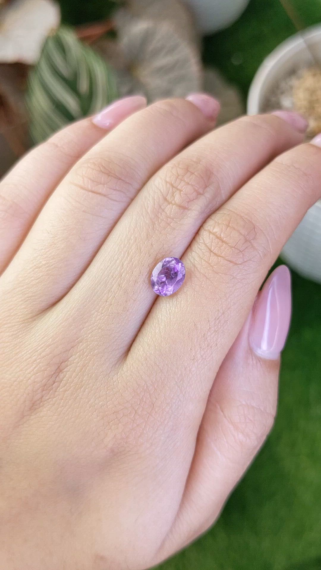 1.50 Ct. Purple Amethyst from Ceylon (Sri Lanka) Size Video