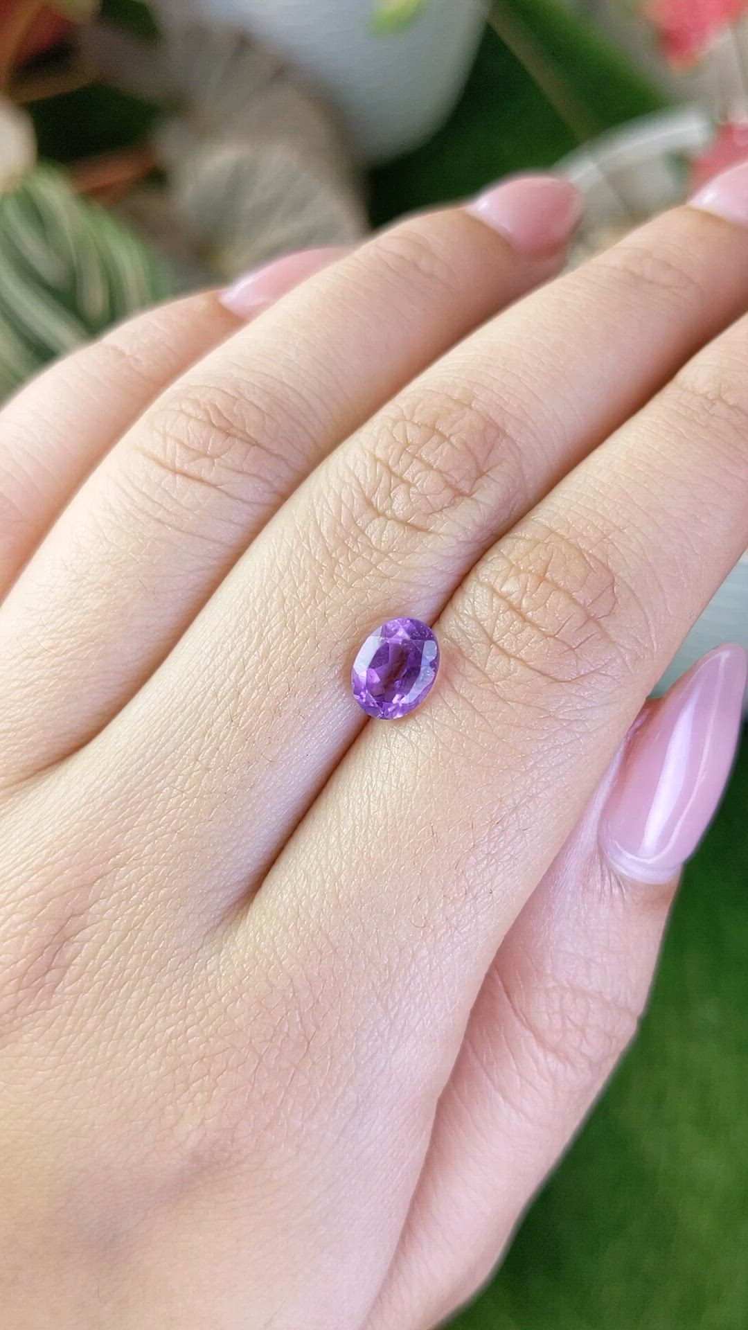1.42 Ct. Purple Amethyst from Ceylon (Sri Lanka) Size Video