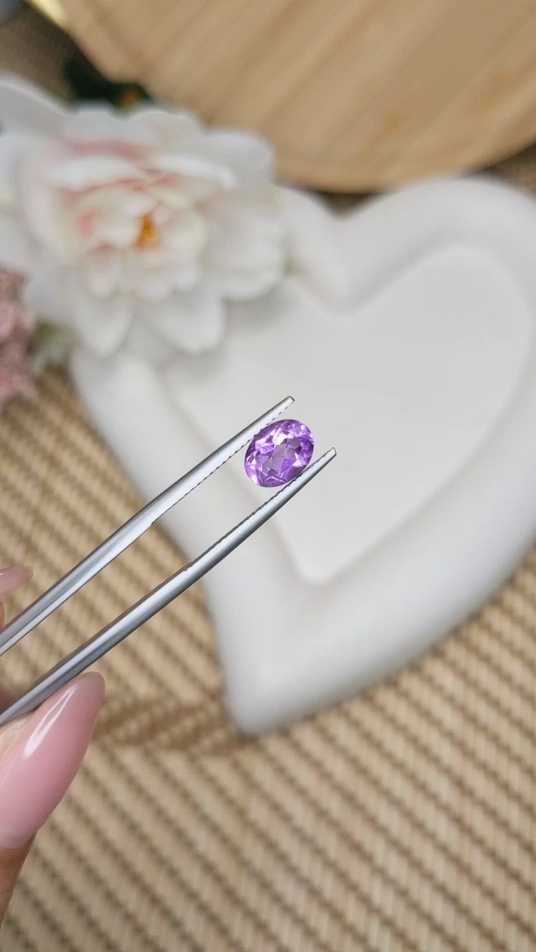 1.42 Ct. Purple Amethyst from Ceylon (Sri Lanka) Size Video
