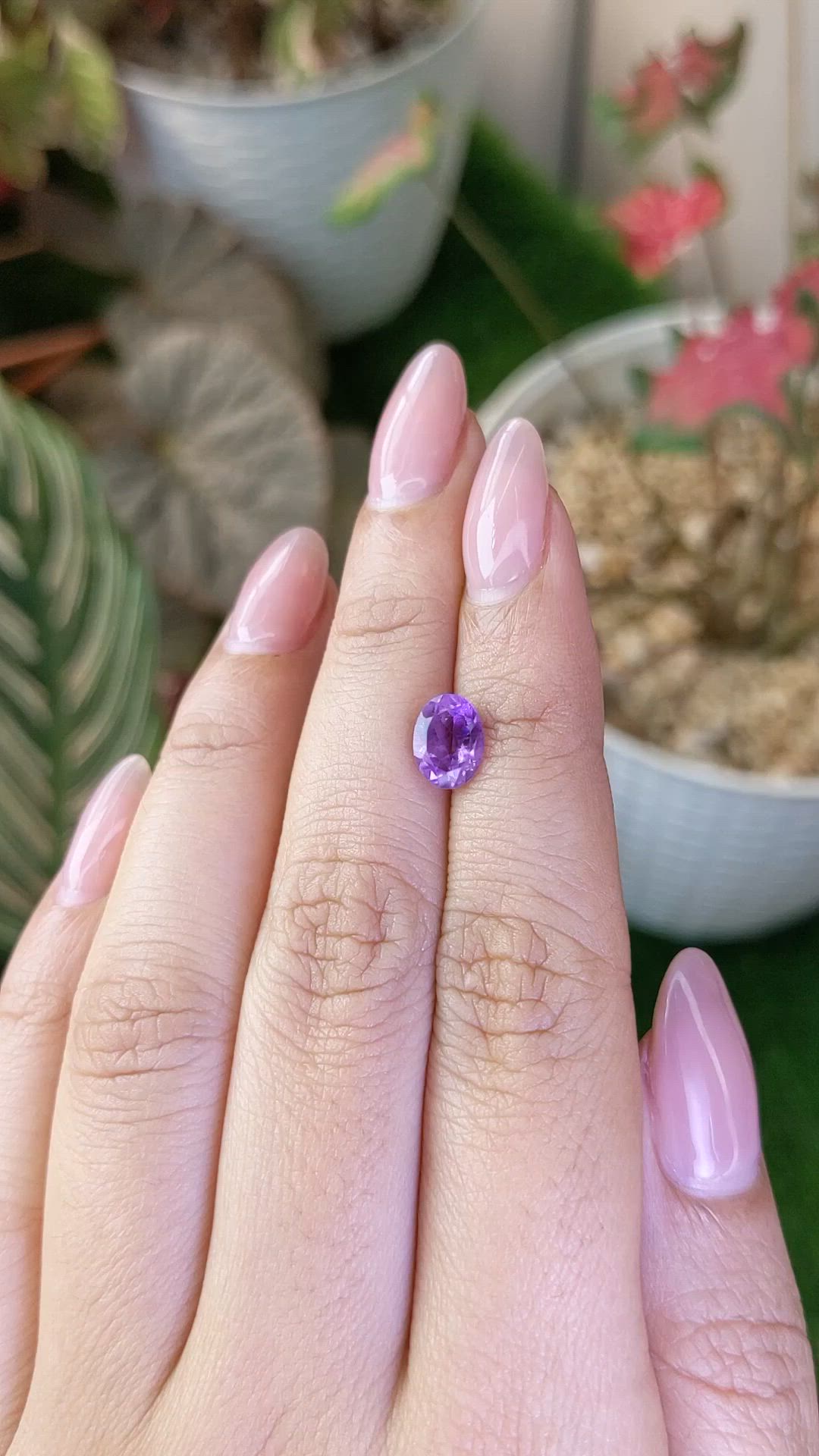 1.42 Ct. Purple Amethyst from Ceylon (Sri Lanka) Size Video