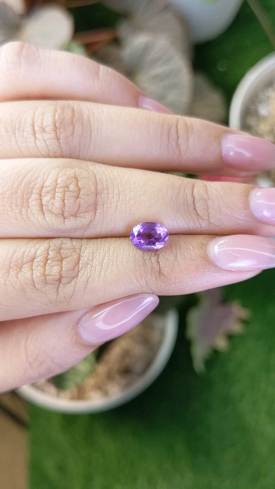 1.42 Ct. Purple Amethyst from Ceylon (Sri Lanka) Size Video