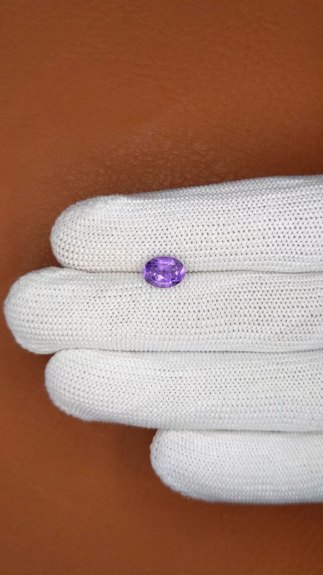 1.42 Ct. Purple Amethyst from Ceylon (Sri Lanka) Size Video