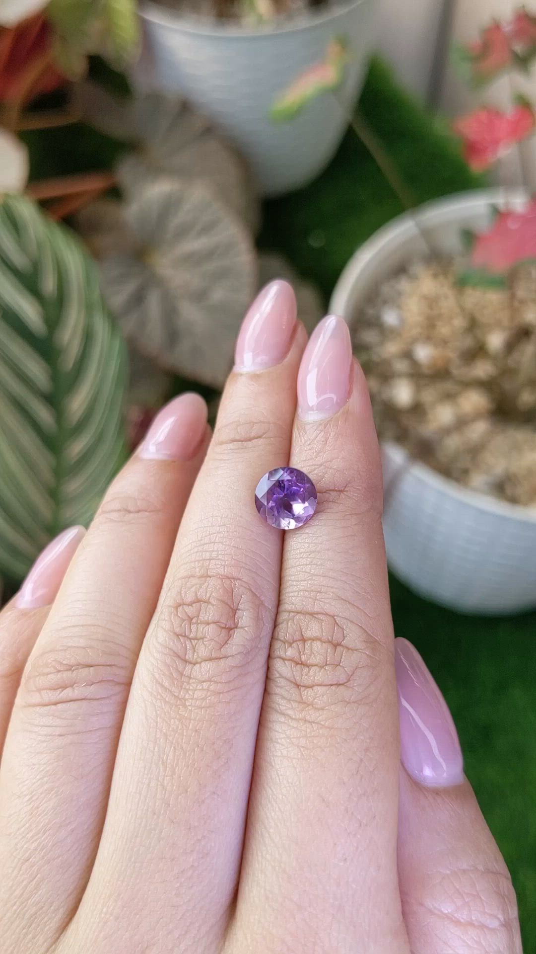 2.27 Ct. Purple Amethyst from Ceylon (Sri Lanka) Size Video