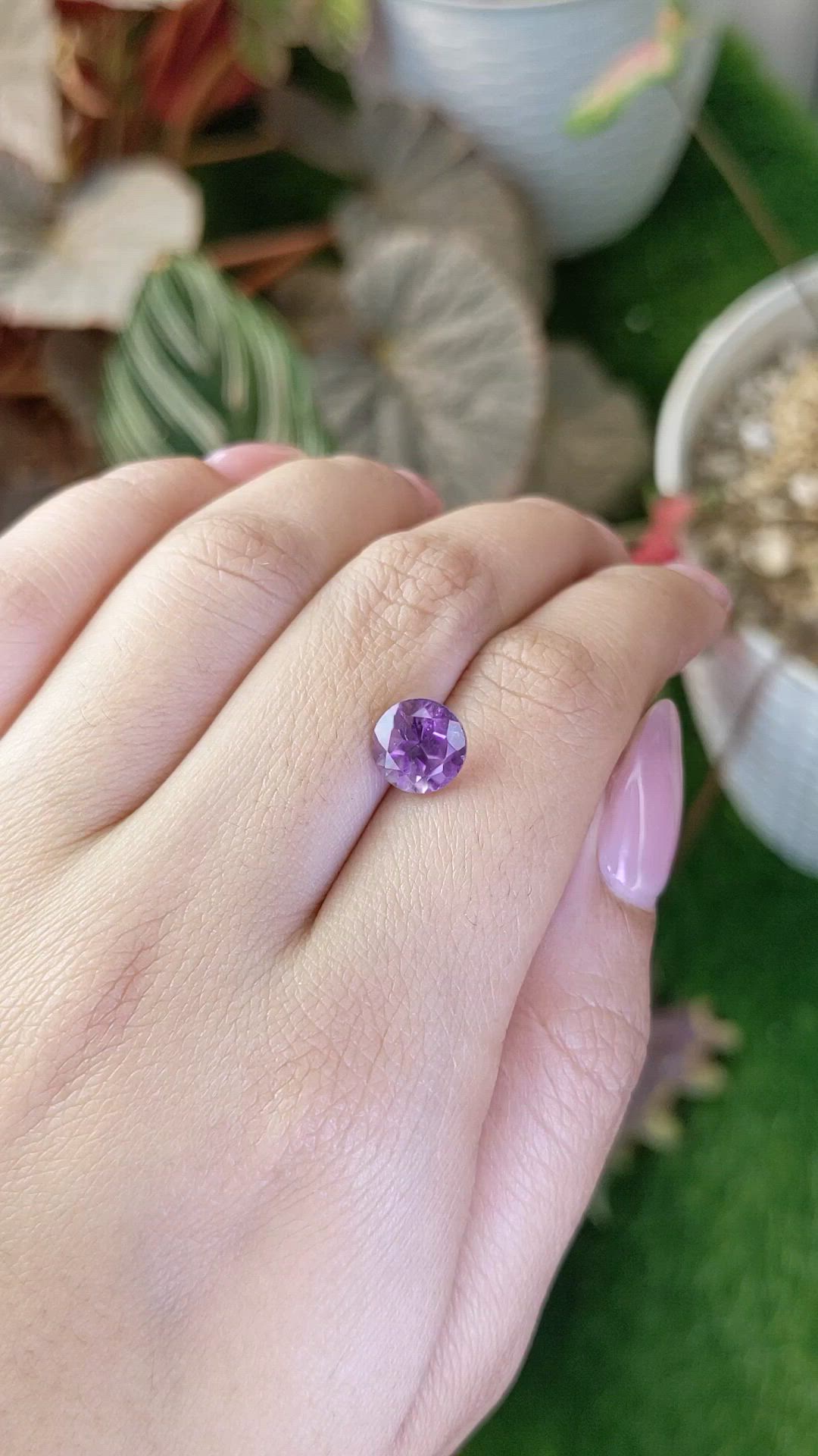 2.27 Ct. Purple Amethyst from Ceylon (Sri Lanka) Size Video