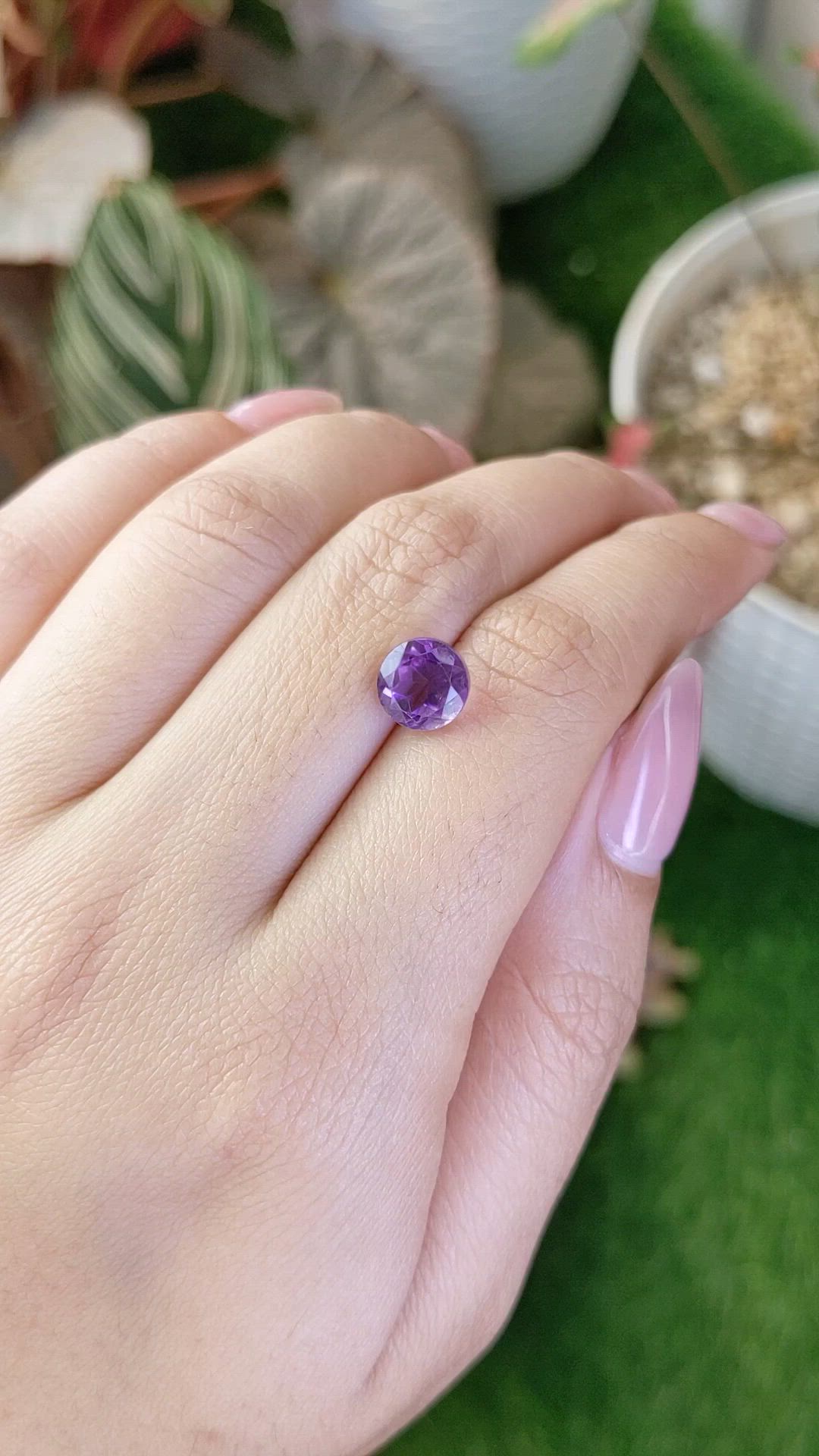 2.51 Ct. Purple Amethyst from Ceylon (Sri Lanka) Size Video