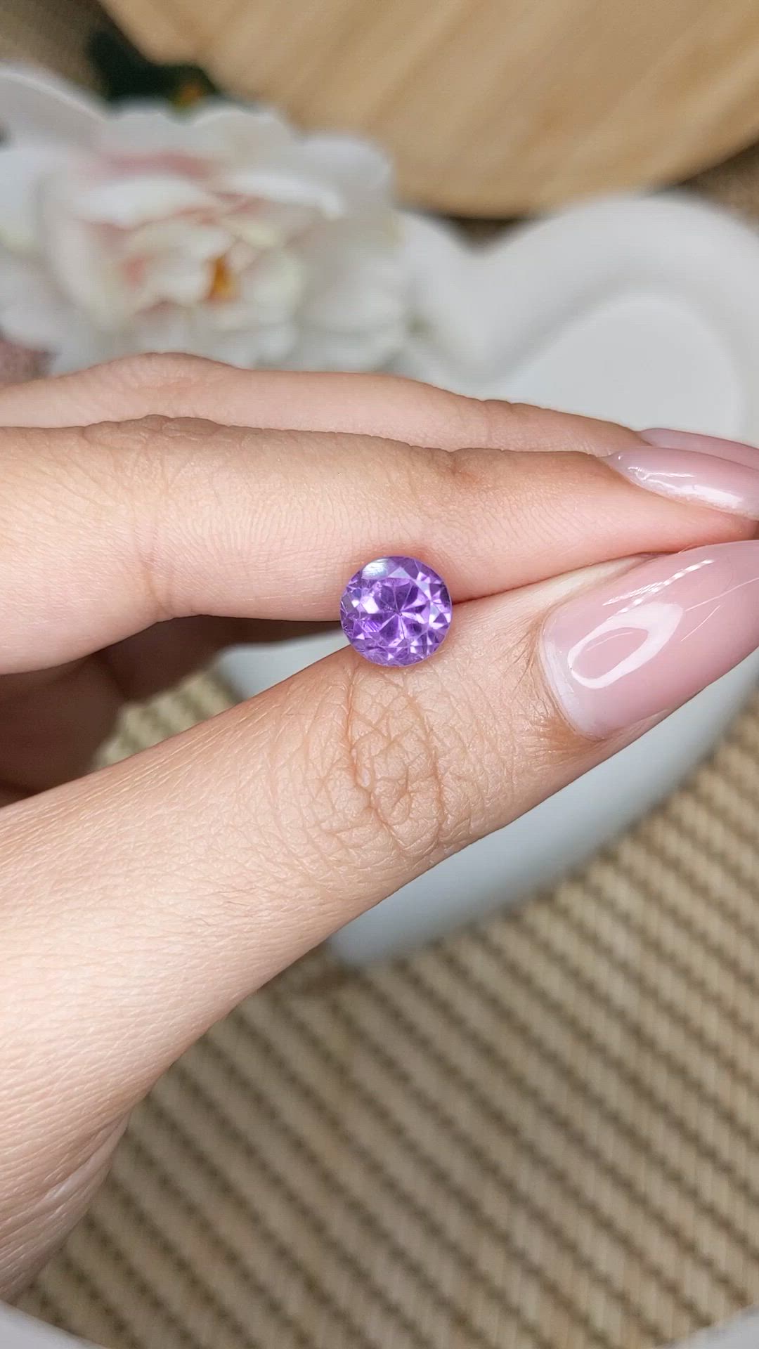 2.51 Ct. Purple Amethyst from Ceylon (Sri Lanka) Size Video
