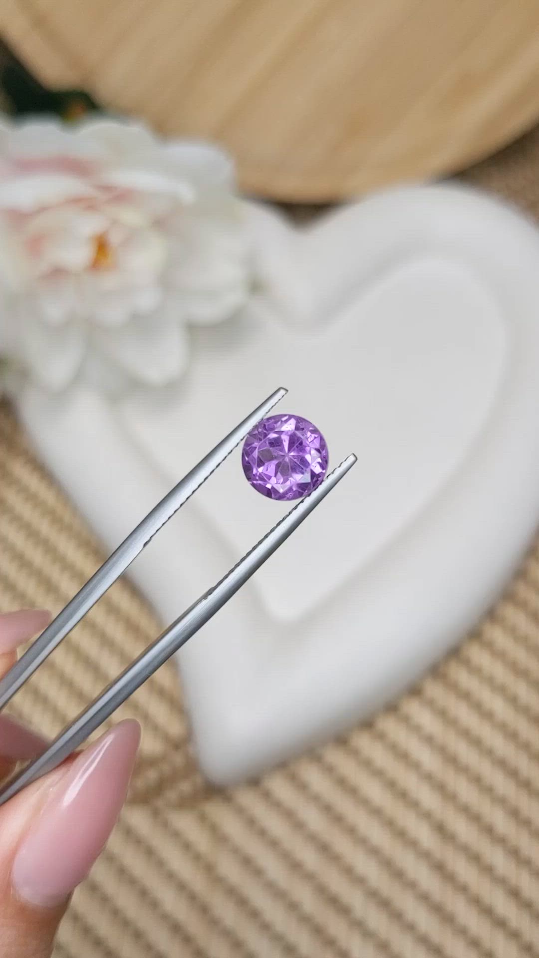 2.51 Ct. Purple Amethyst from Ceylon (Sri Lanka) Size Video