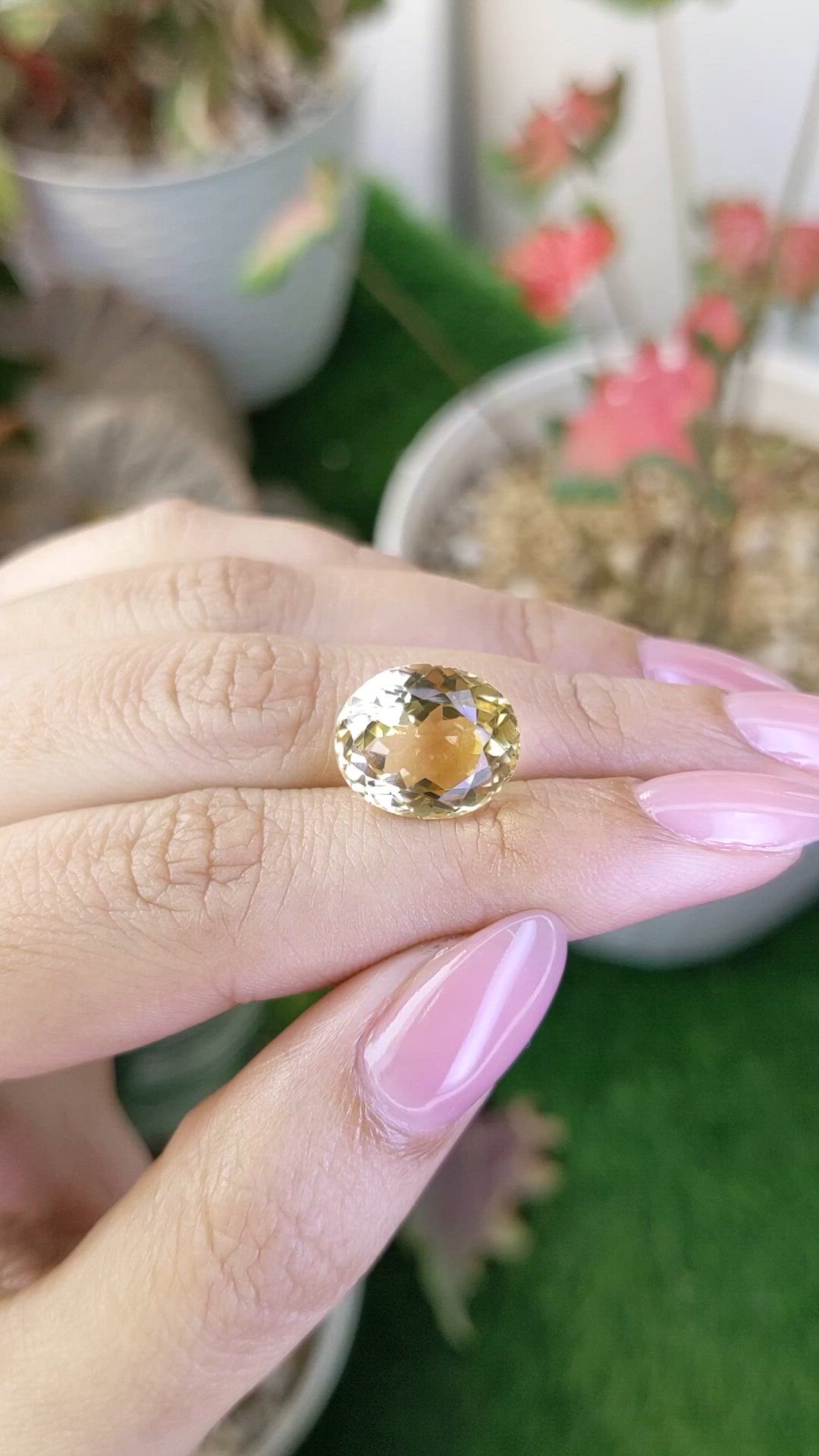 8.39 Ct. Yellow Citrine from Ceylon (Sri Lanka) Size Video