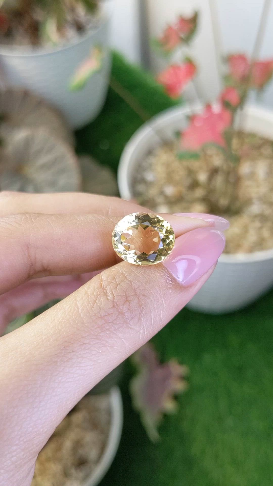 8.39 Ct. Yellow Citrine from Ceylon (Sri Lanka) Size Video
