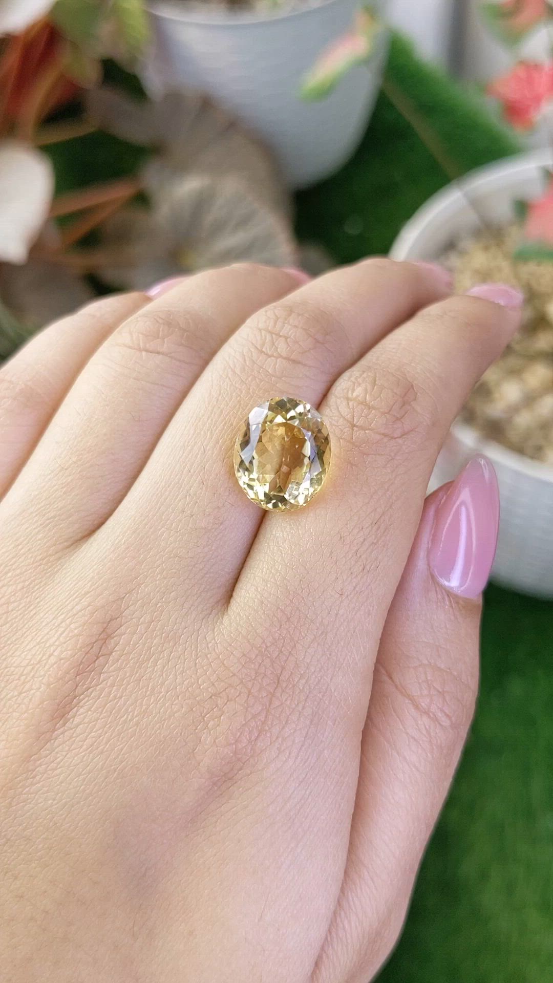 8.39 Ct. Yellow Citrine from Ceylon (Sri Lanka) Size Video
