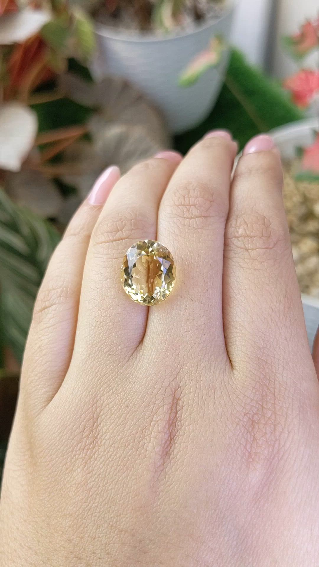 8.39 Ct. Yellow Citrine from Ceylon (Sri Lanka) Size Video