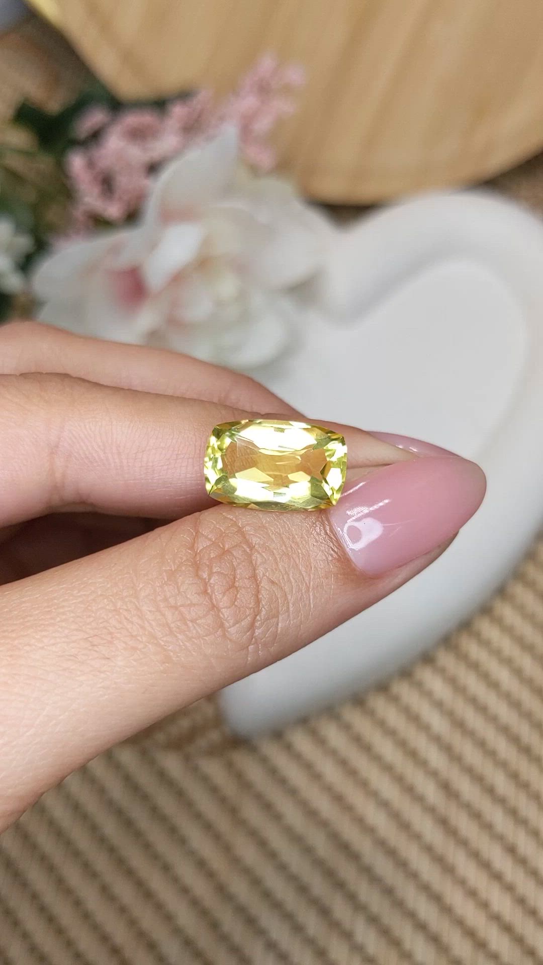 6.64 Ct. Lemon Quartz from Madagascar Size Video
