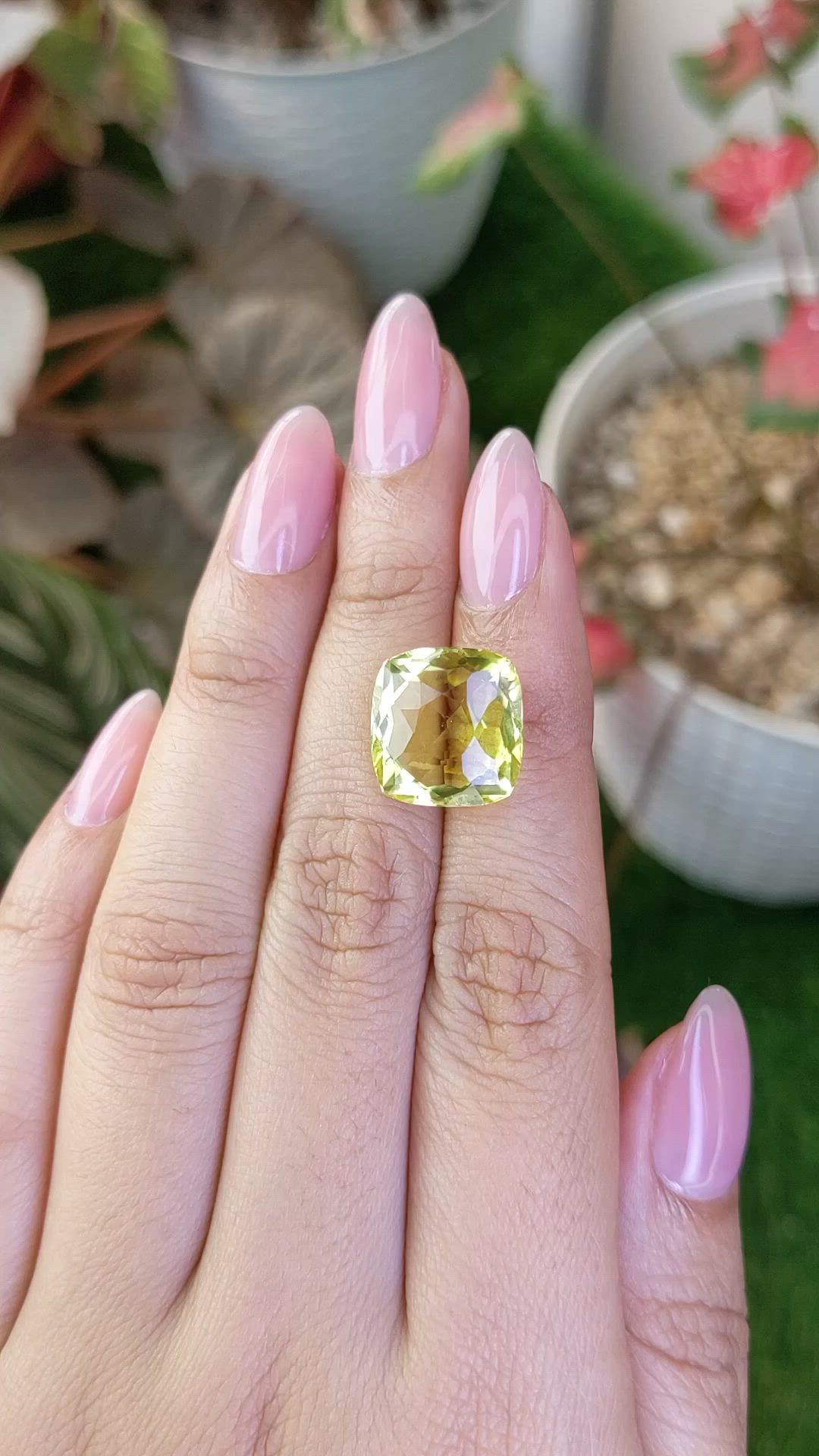 9.90 Ct. Yellow Quartz from Madagascar Size Video