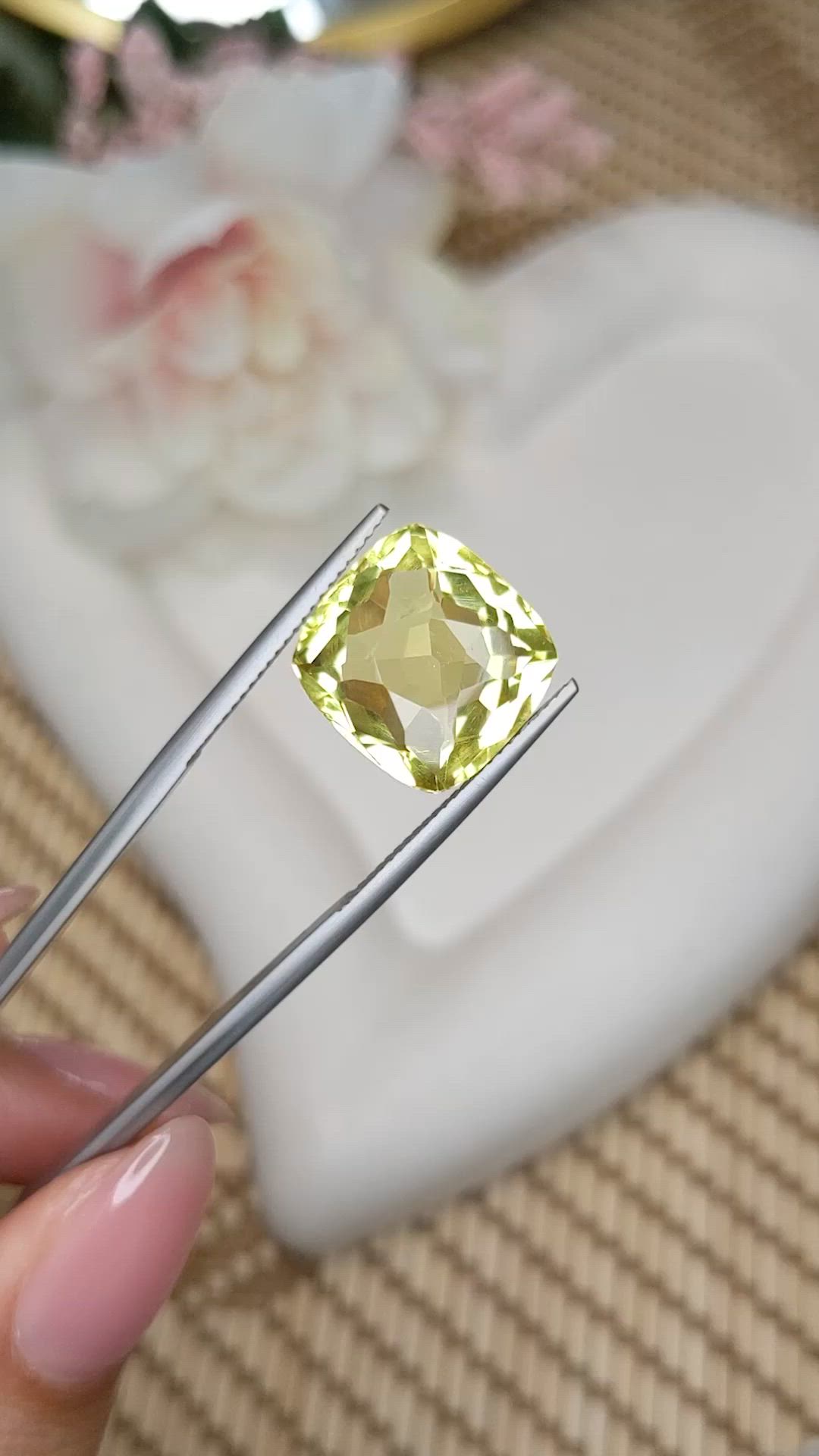 9.90 Ct. Yellow Quartz from Madagascar Size Video