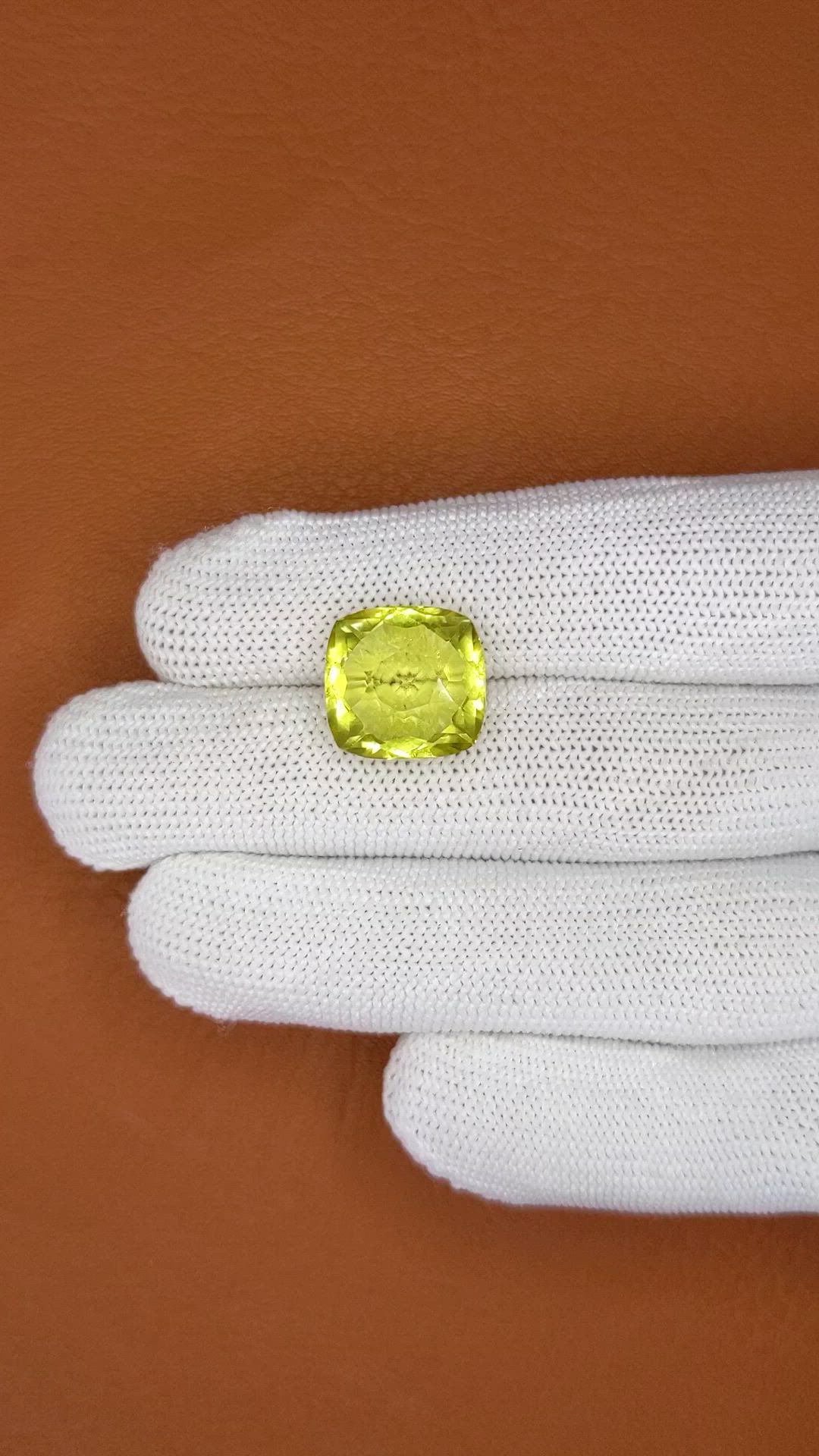 9.90 Ct. Yellow Quartz from Madagascar Size Video