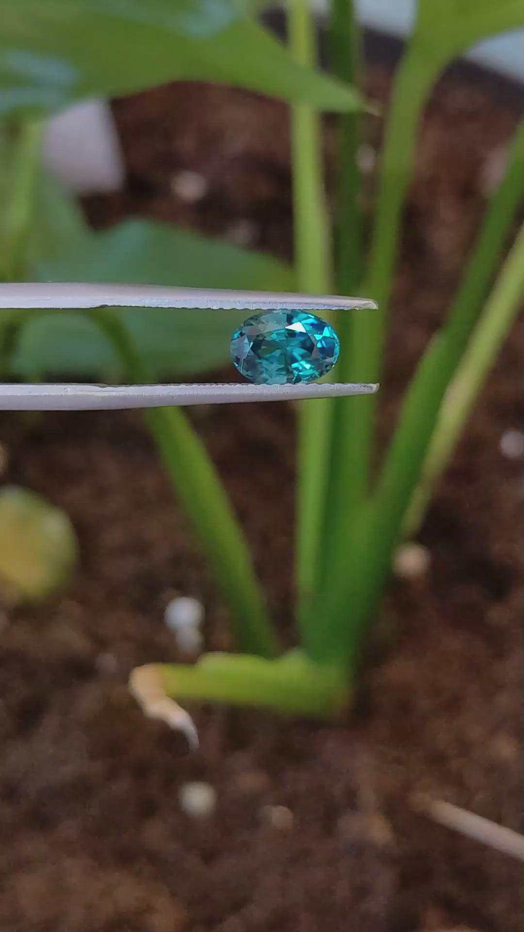 1.30 Ct. Greenish Blue Zircon from Cambodia Size Video