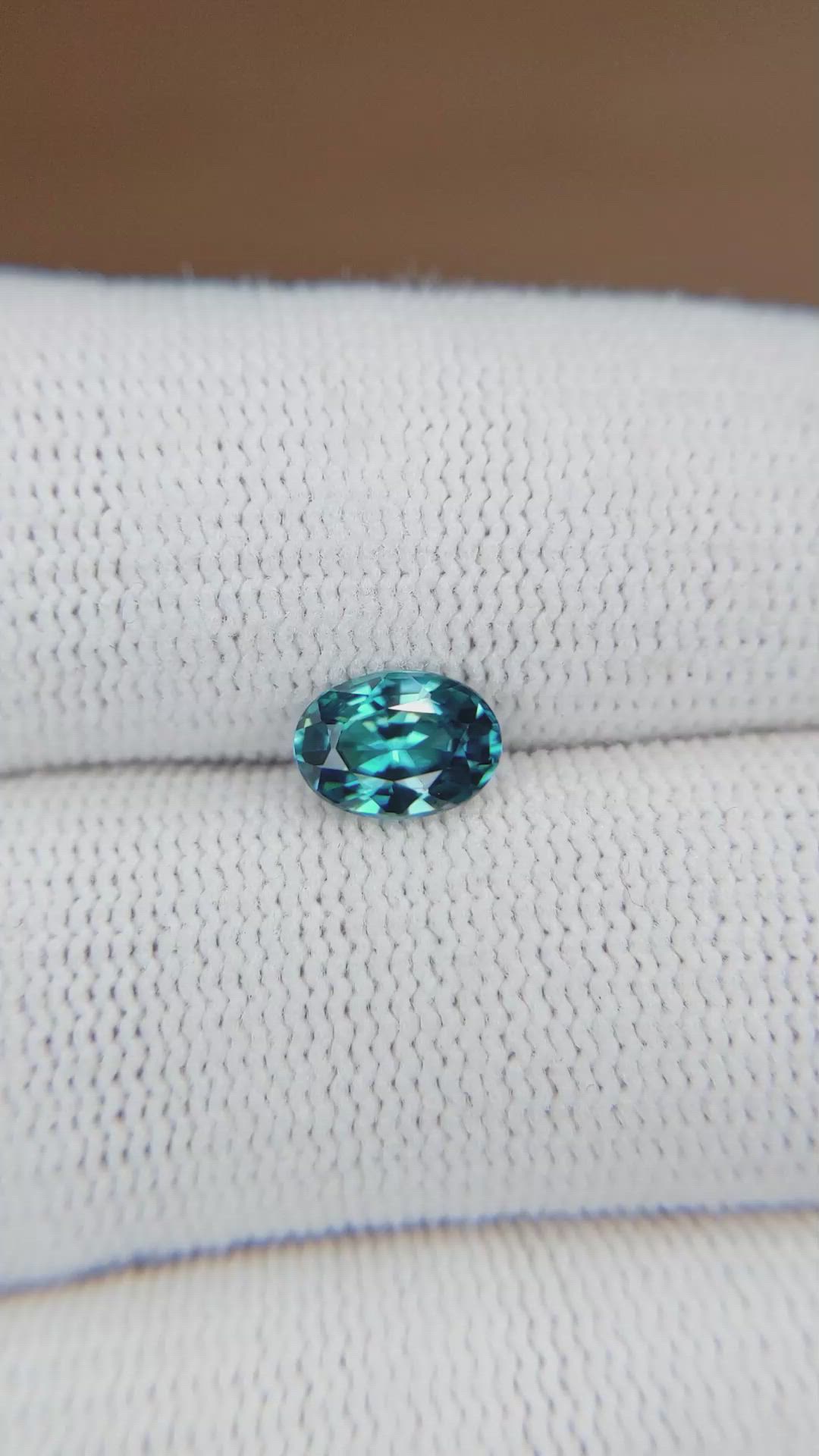 1.30 Ct. Greenish Blue Zircon from Cambodia Size Video