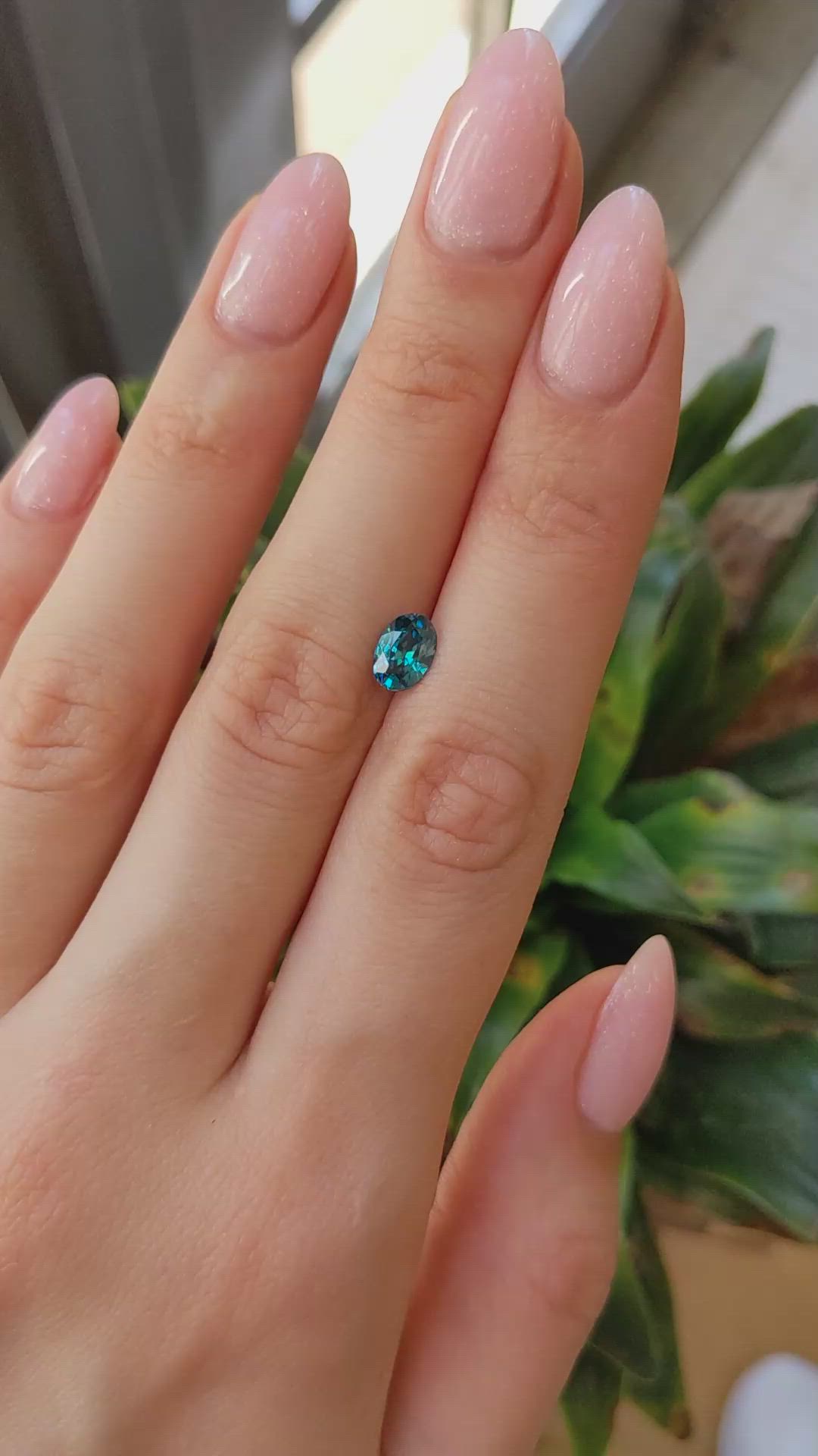 1.30 Ct. Greenish Blue Zircon from Cambodia Size Video