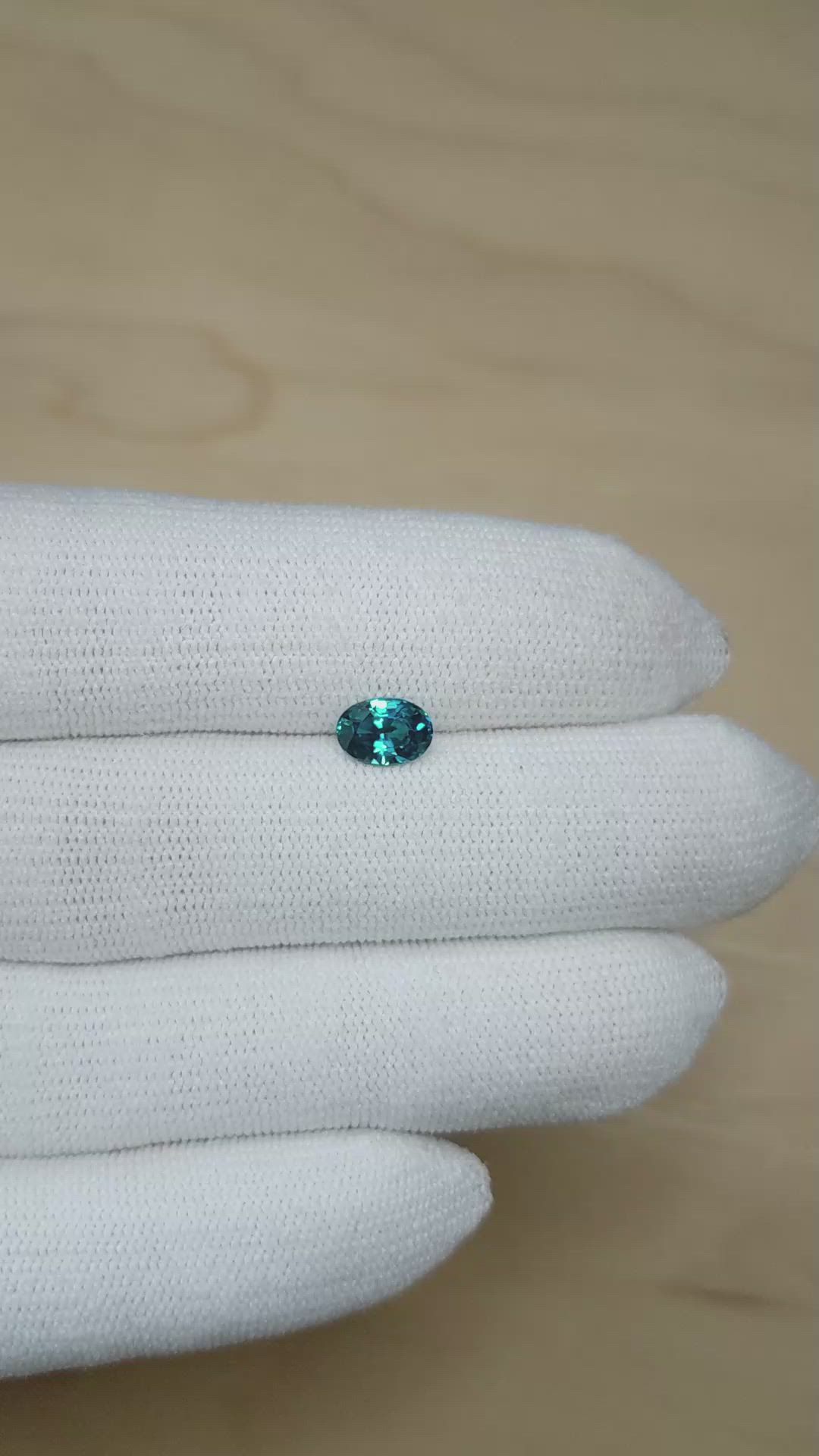 1.30 Ct. Greenish Blue Zircon from Cambodia Size Video