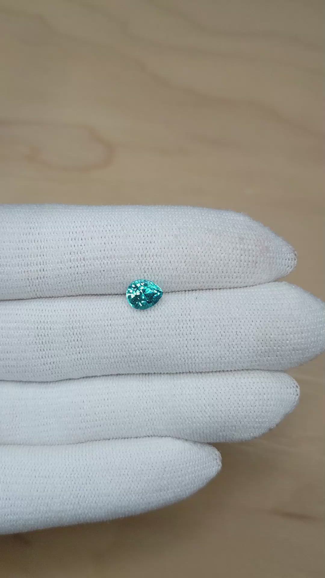 1.87 Ct. Greenish Blue Zircon from Cambodia Size Video