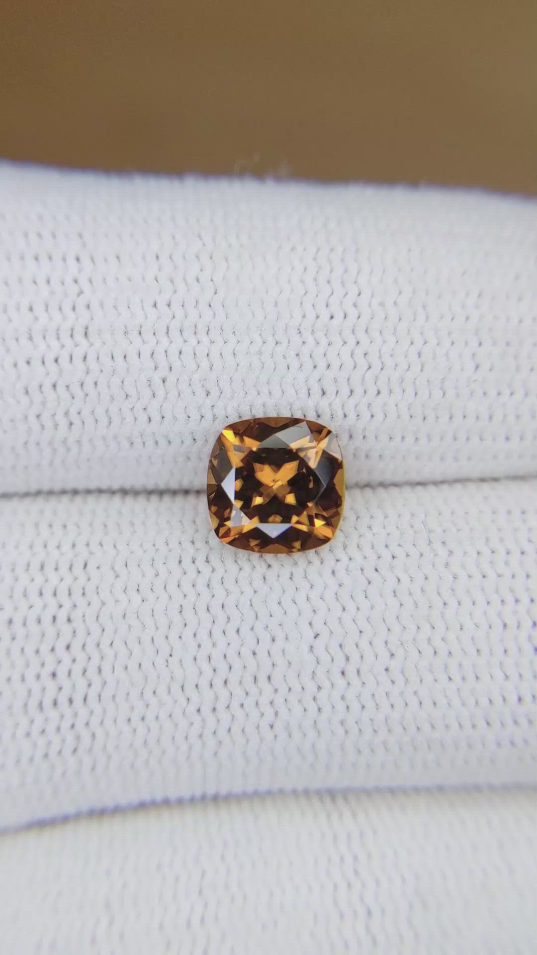 2.44 Ct. Brownish Orange Zircon from Tanzania Size Video