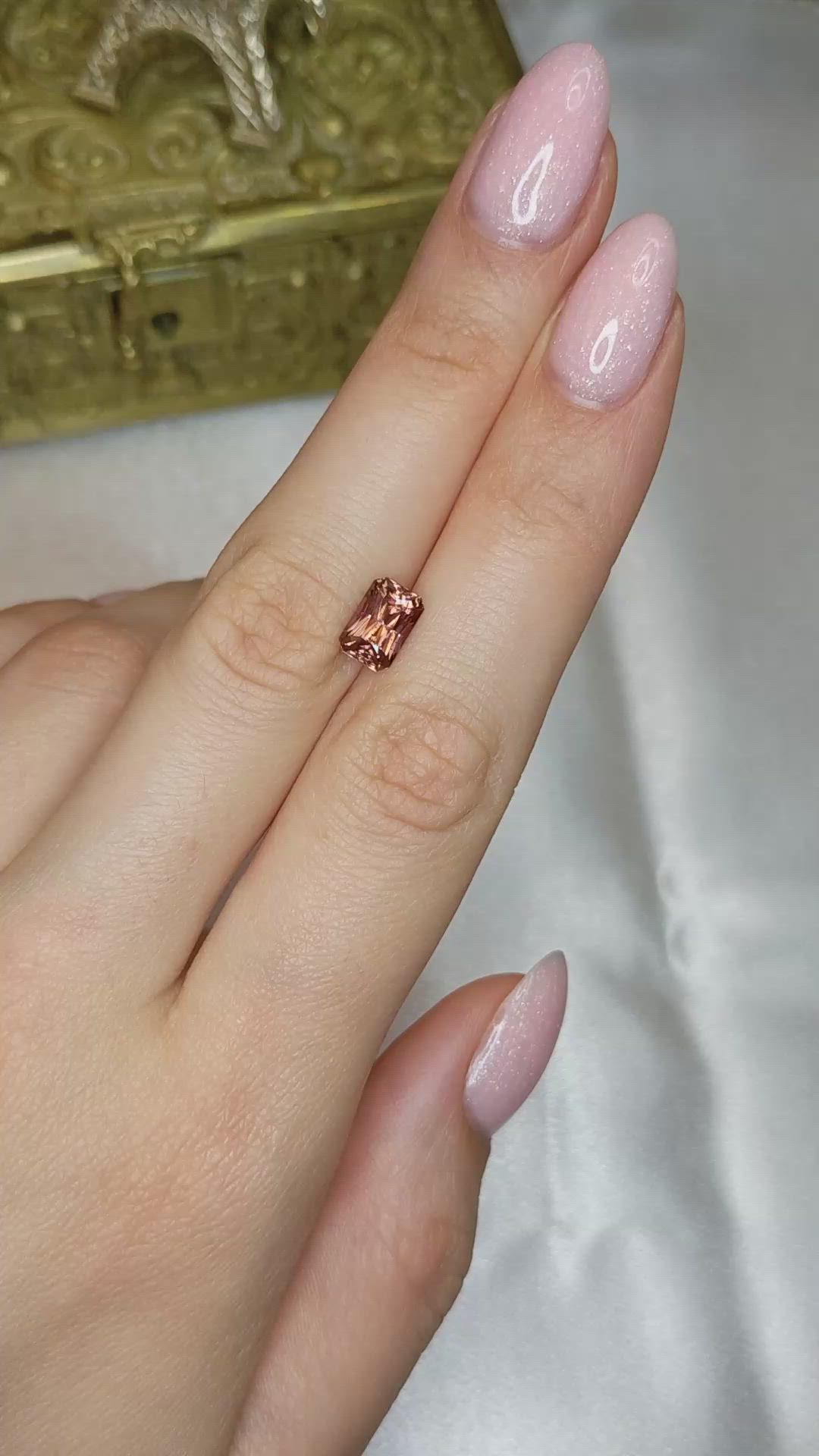 2.87 Ct. Pinkish Brown Zircon from Madagascar Size Video