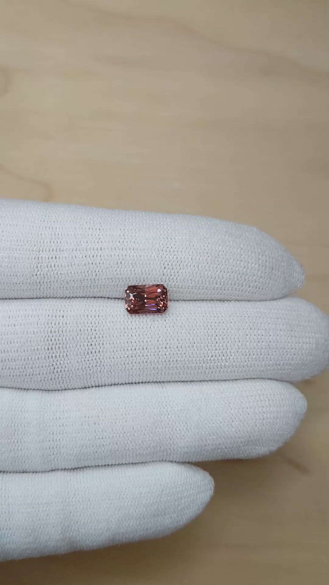 2.87 Ct. Pinkish Brown Zircon from Madagascar Size Video