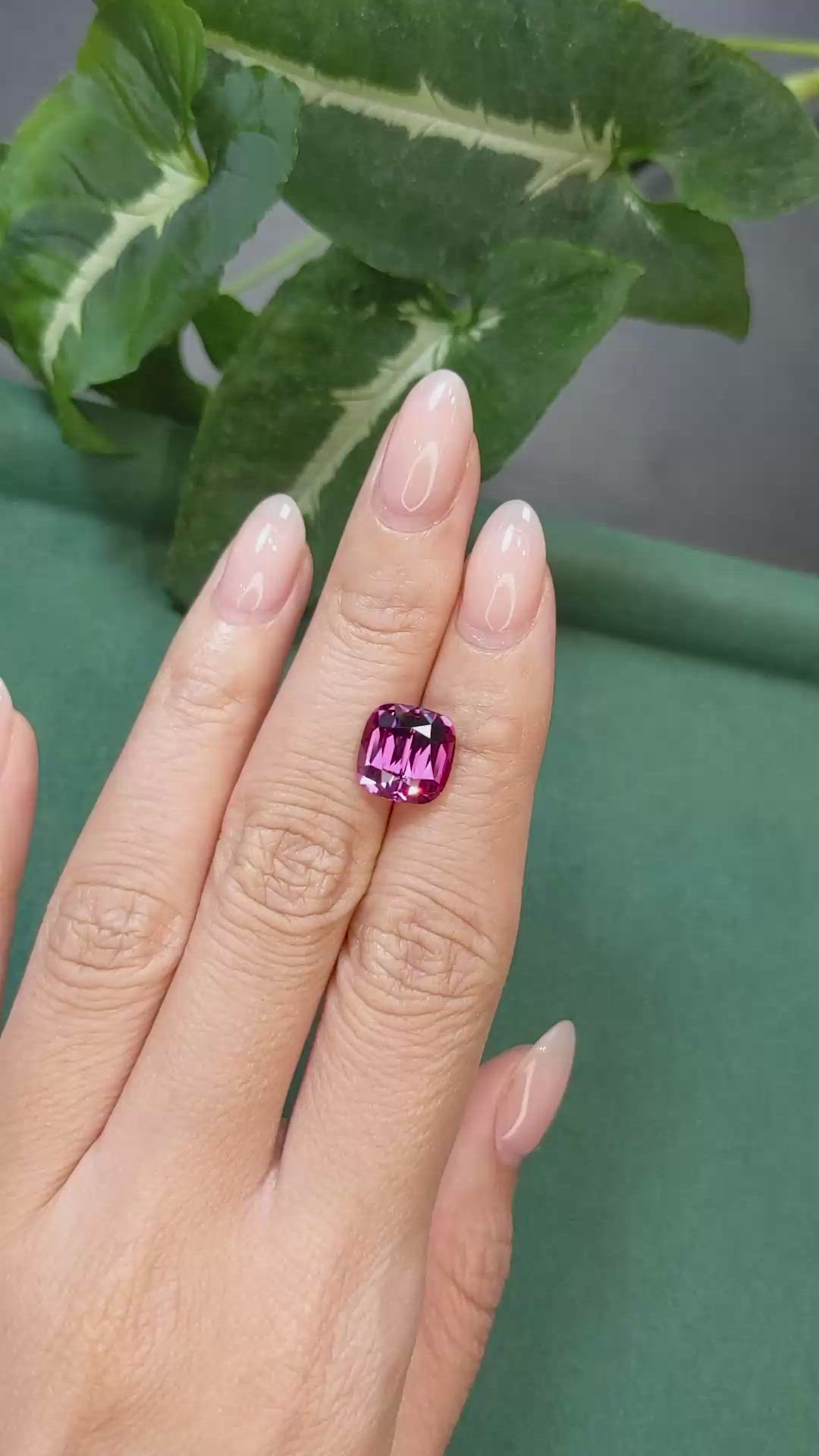 6.27 Ct. Pinkish Purple Garnet from Tanzania Size Video