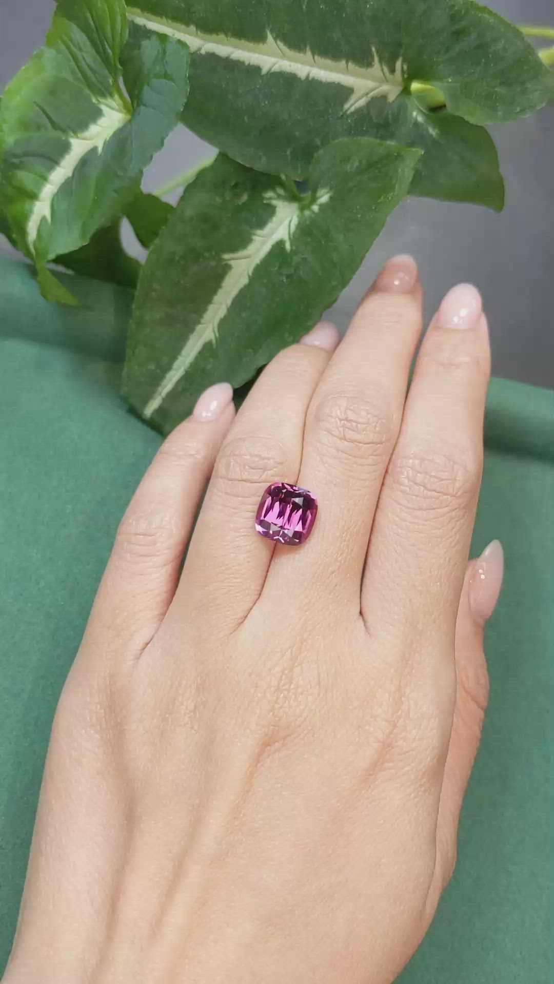 6.27 Ct. Pinkish Purple Garnet from Tanzania Size Video