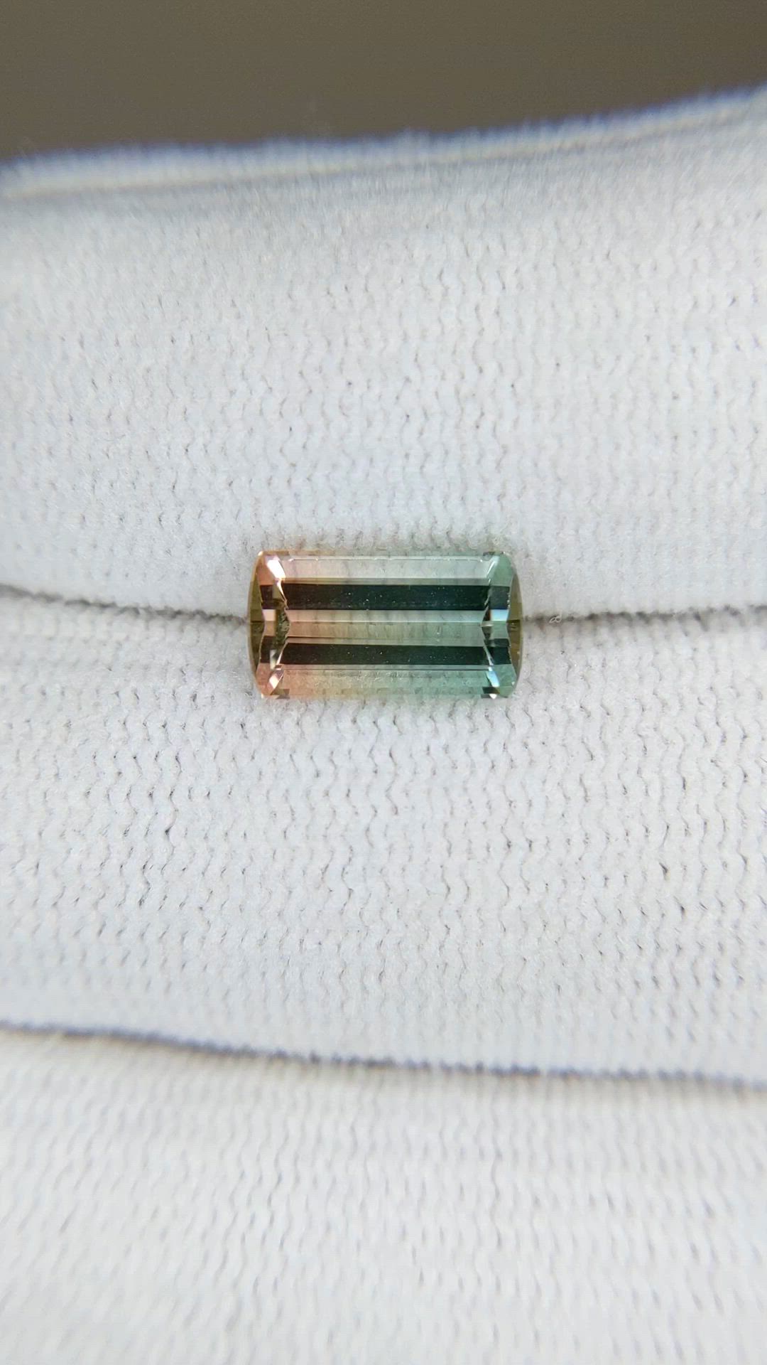 2.07 Ct. Watermelon Tourmaline from Brazil Size Video