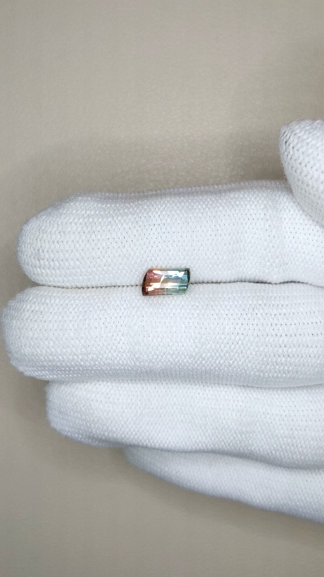 1.12 Ct. Bi Color Tourmaline from Brazil Size Video