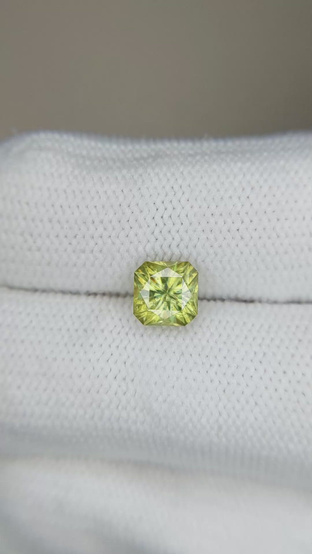 1.60 Ct. Yellowish Green Sphene (Titanite) from Madagascar Size Video