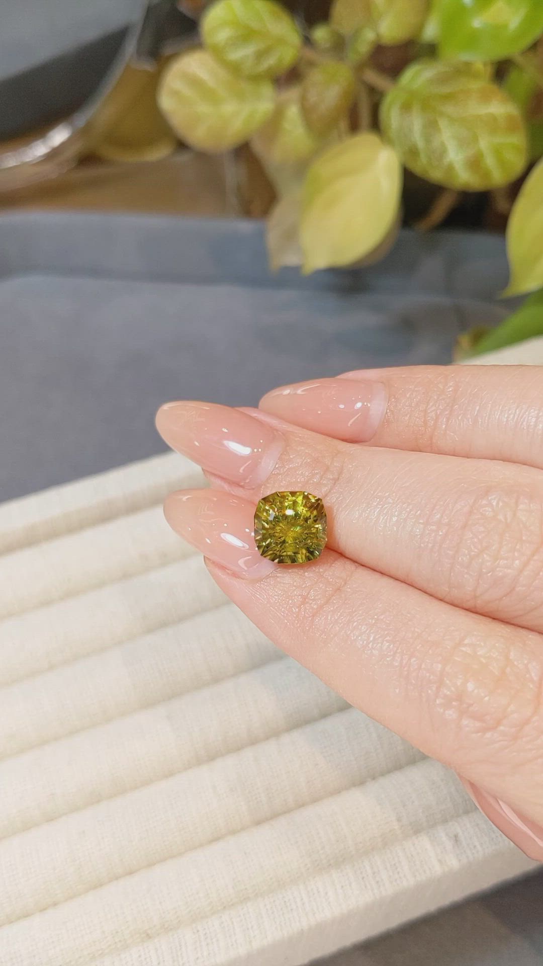 4.73 Ct. Greenish Brown Sphene (Titanite) from Madagascar Size Video