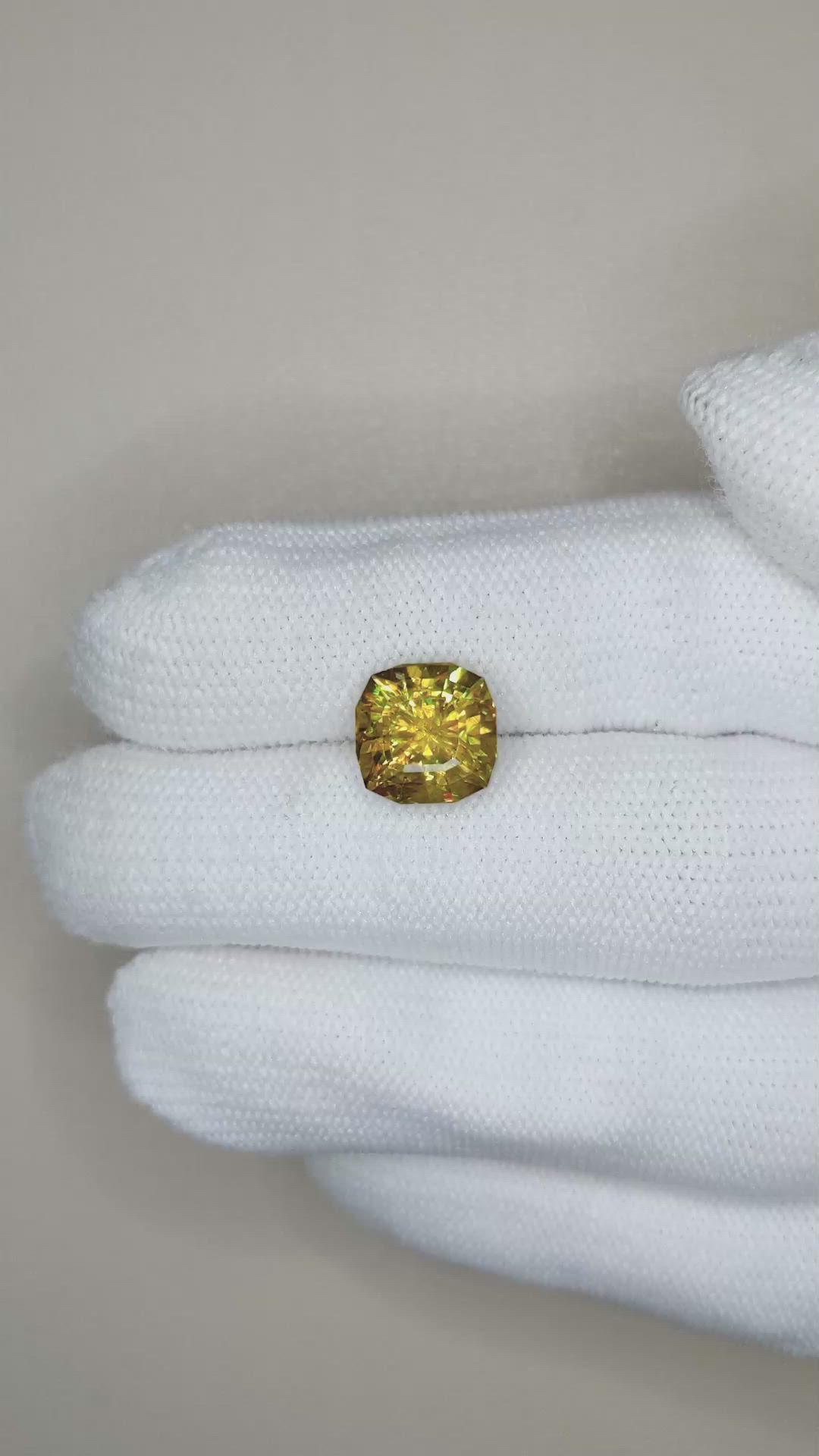 4.73 Ct. Greenish Brown Sphene (Titanite) from Madagascar Size Video