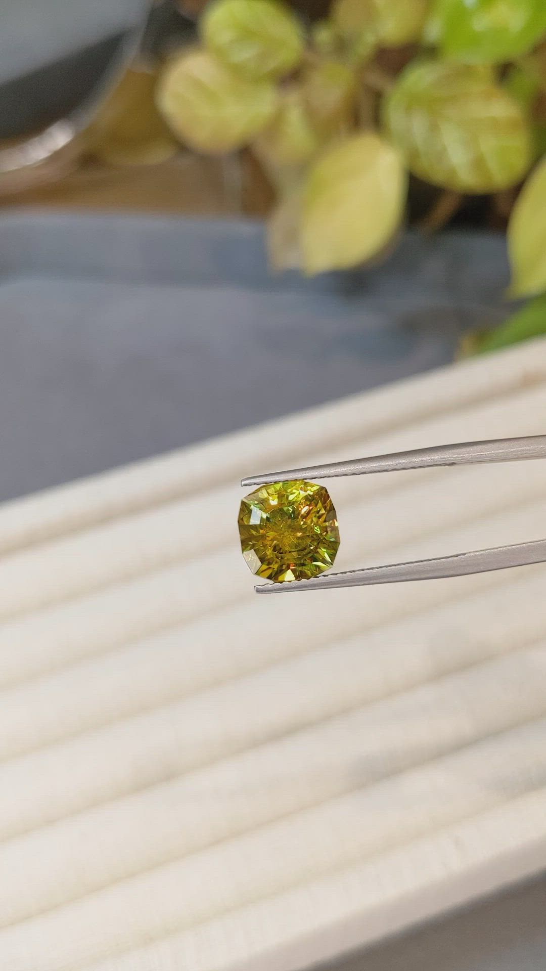 4.73 Ct. Greenish Brown Sphene (Titanite) from Madagascar Size Video