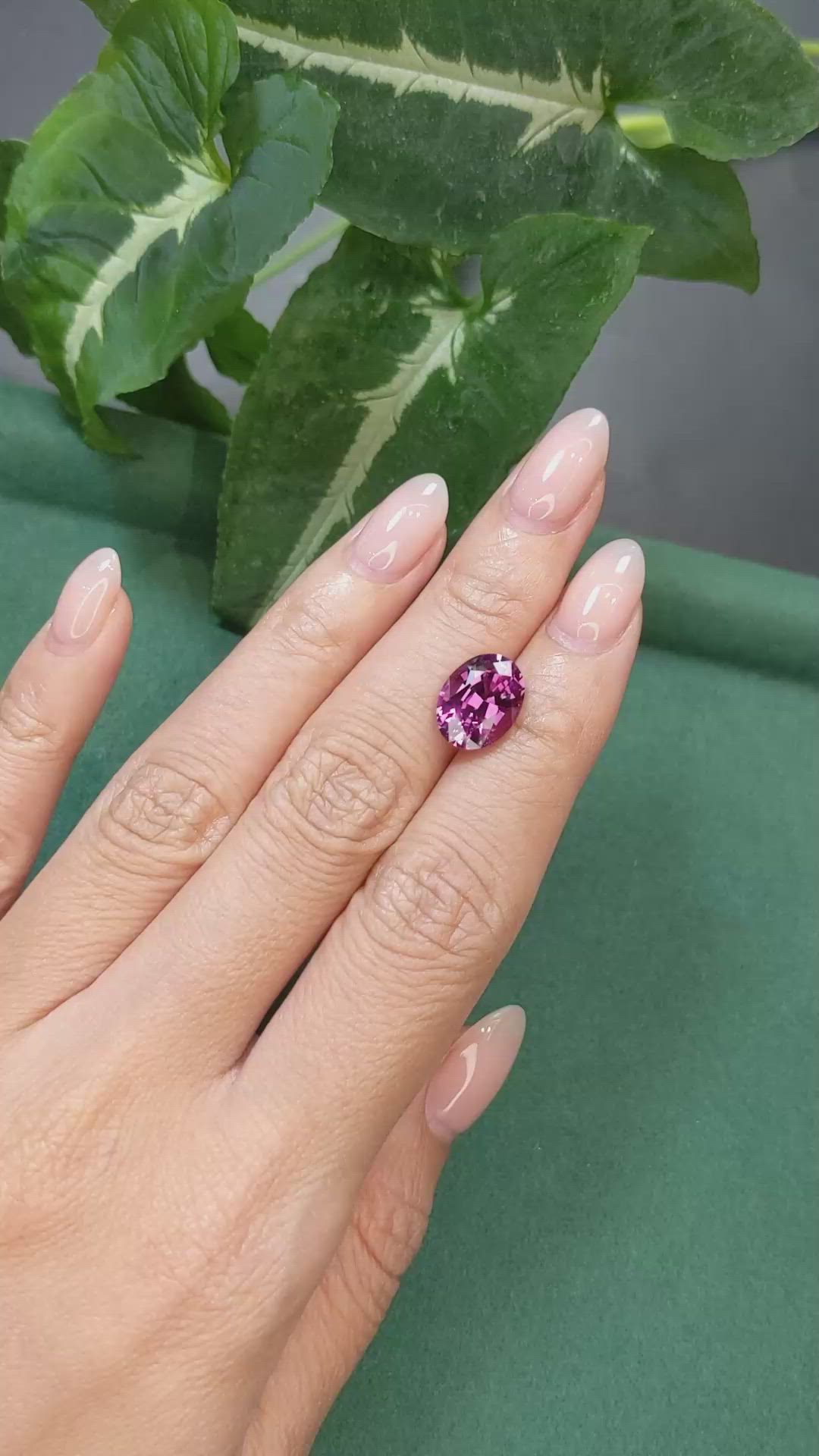 5.34 Ct. Pinkish Purple Garnet from Tanzania Size Video