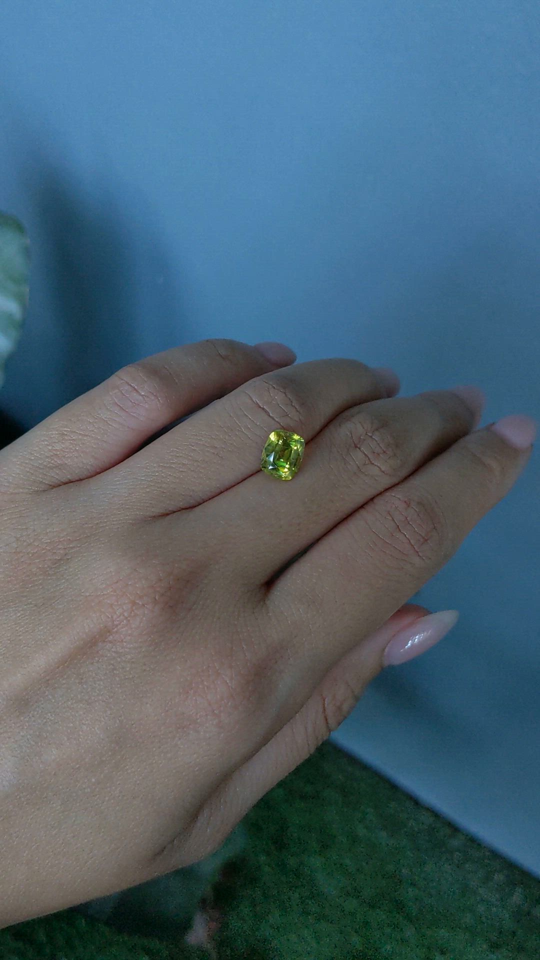 2.34 Ct. Yellowish Green Sphene (Titanite) from Madagascar Size Video