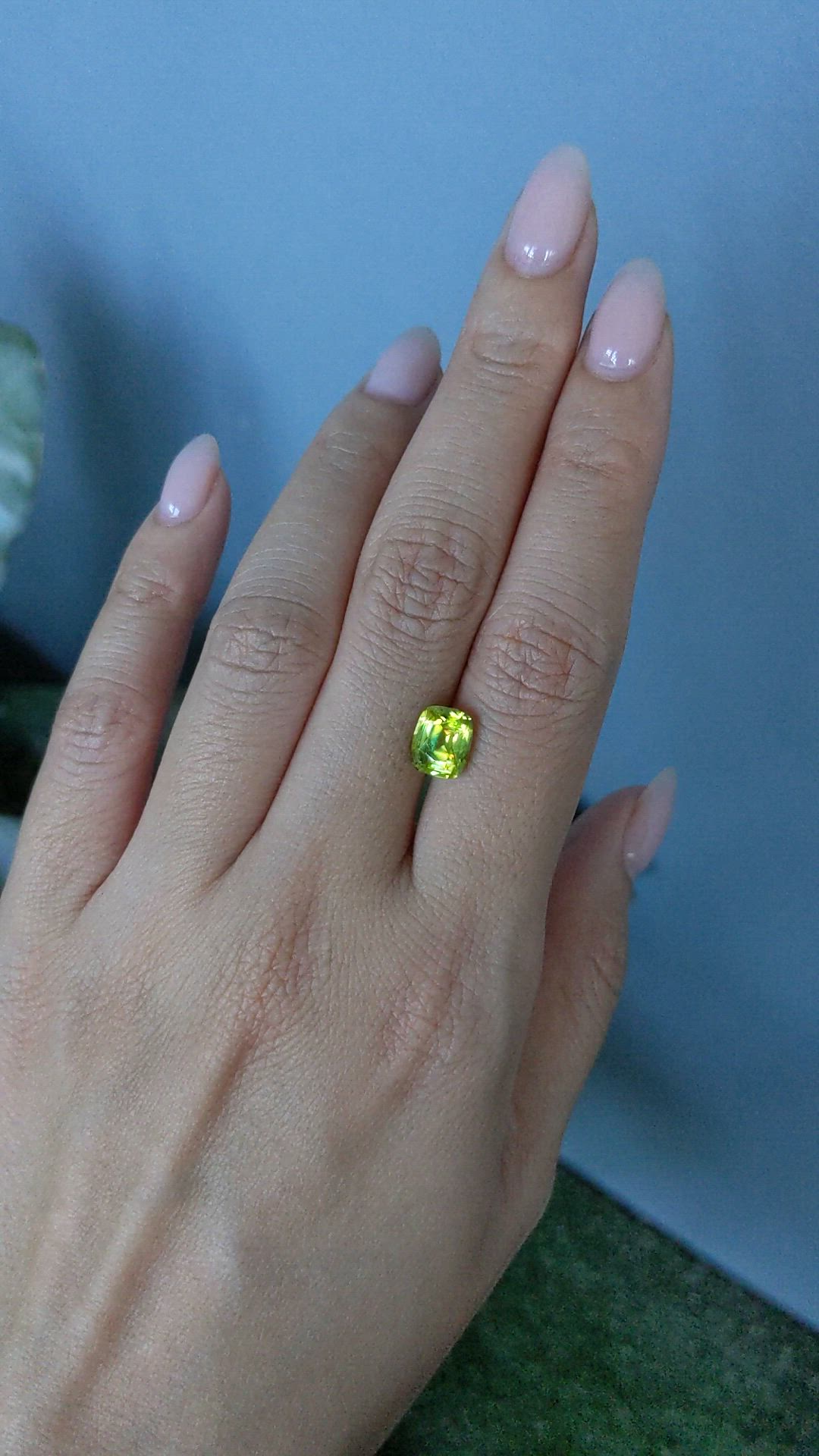 2.34 Ct. Yellowish Green Sphene (Titanite) from Madagascar Size Video
