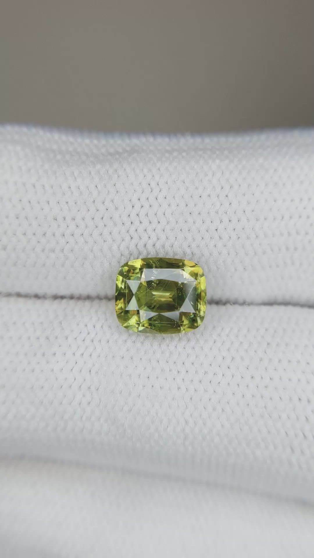 2.34 Ct. Yellowish Green Sphene (Titanite) from Madagascar Size Video