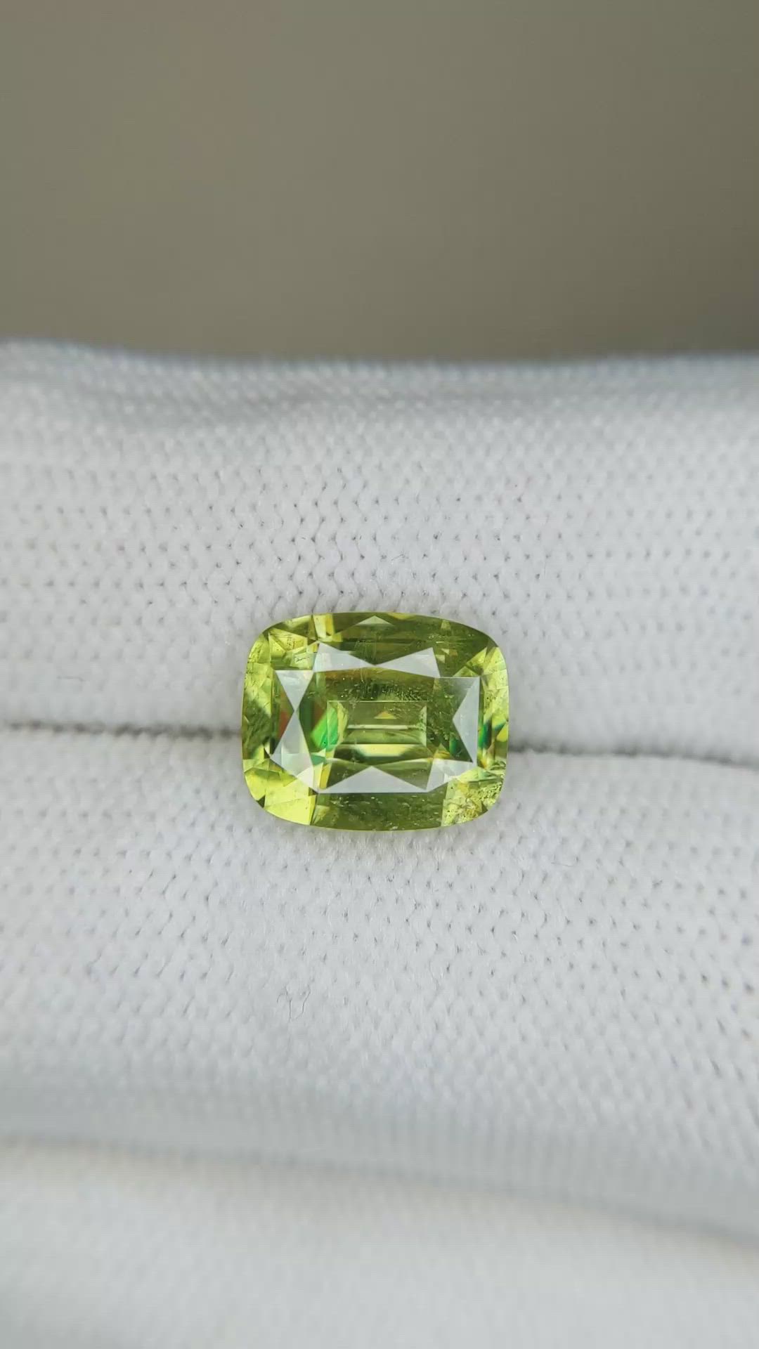 3.80 Ct. Yellowish Green Sphene (Titanite) from Madagascar Size Video