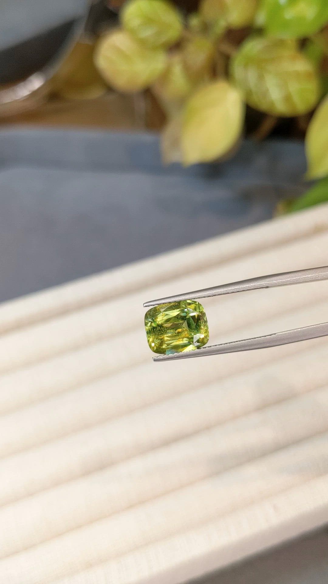 3.80 Ct. Yellowish Green Sphene (Titanite) from Madagascar Size Video