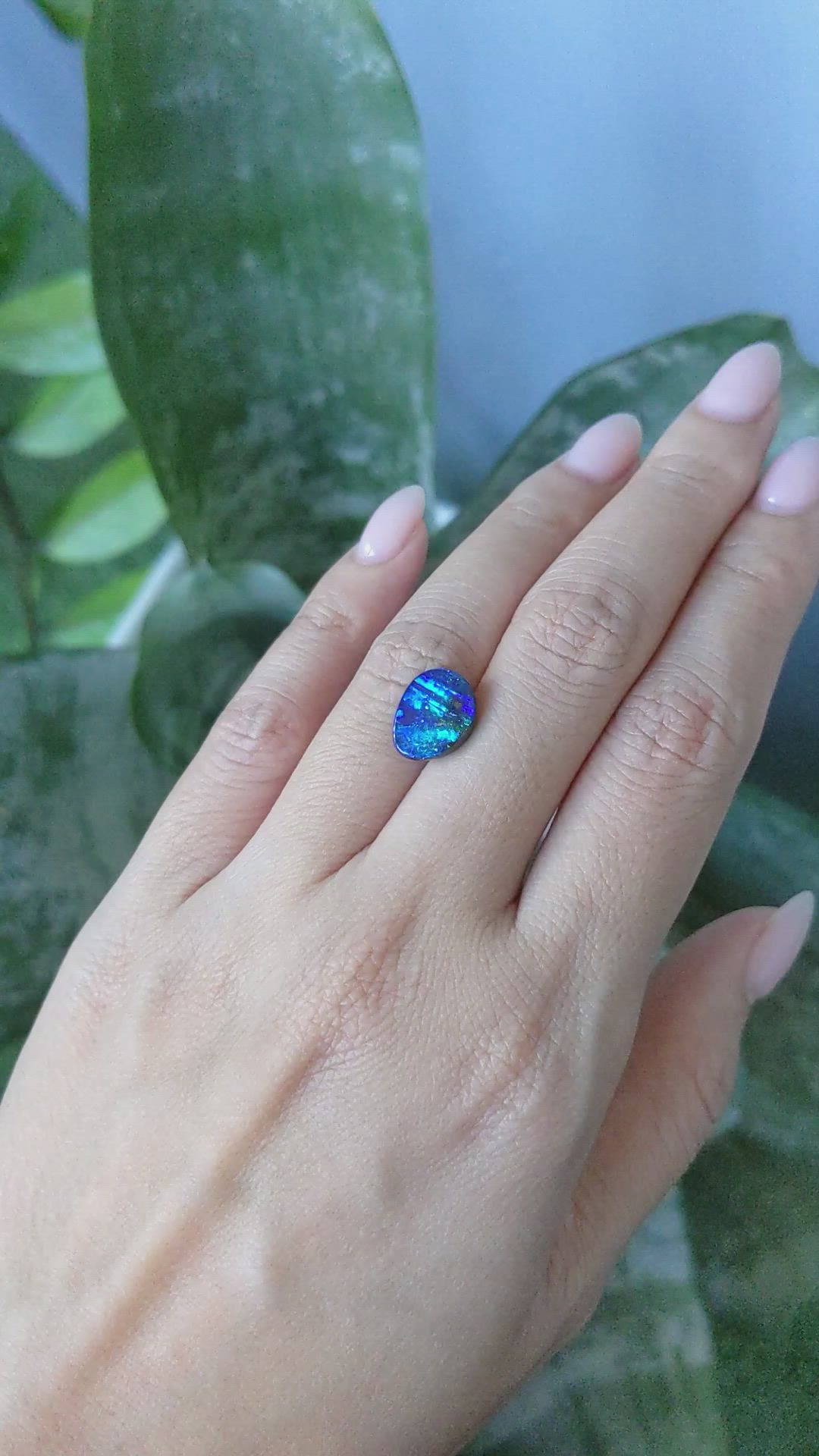 3.82 Ct. Multi Color Black Opal (Dark Opal) from Australia Size Video