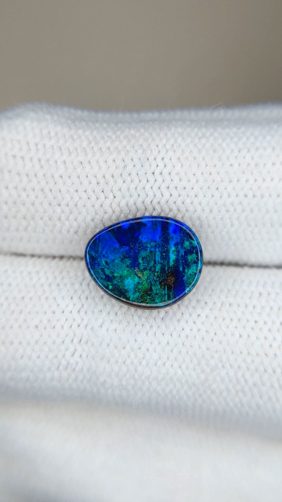 3.82 Ct. Multi Color Black Opal (Dark Opal) from Australia Size Video