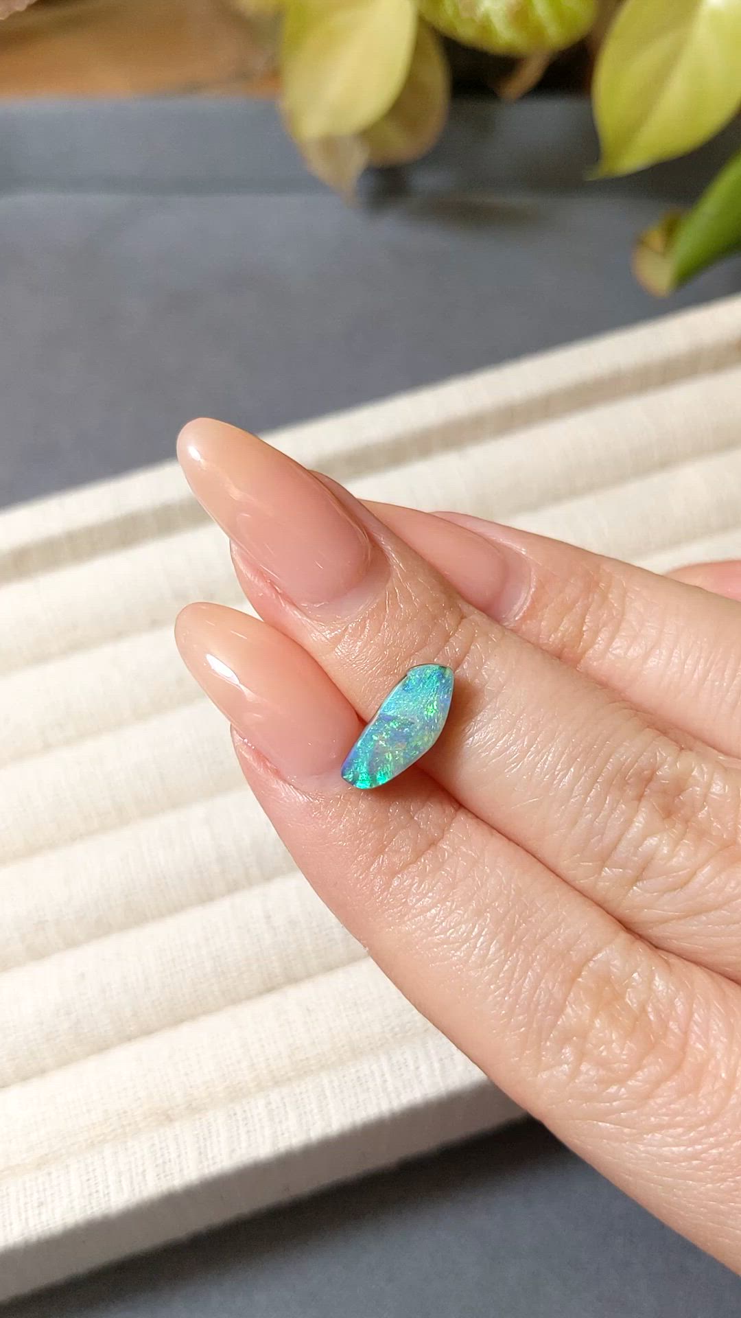2.13 Ct. Multi Color Cabochon Black Opal (Dark Opal) from Australia Size Video
