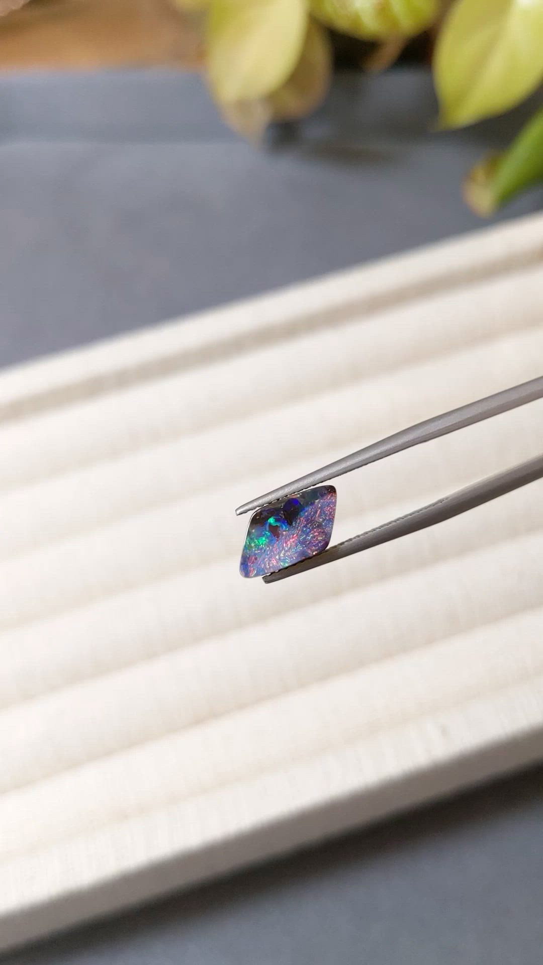 1.90 Ct. Multi Color Black Opal (Dark Opal) from Australia Size Video