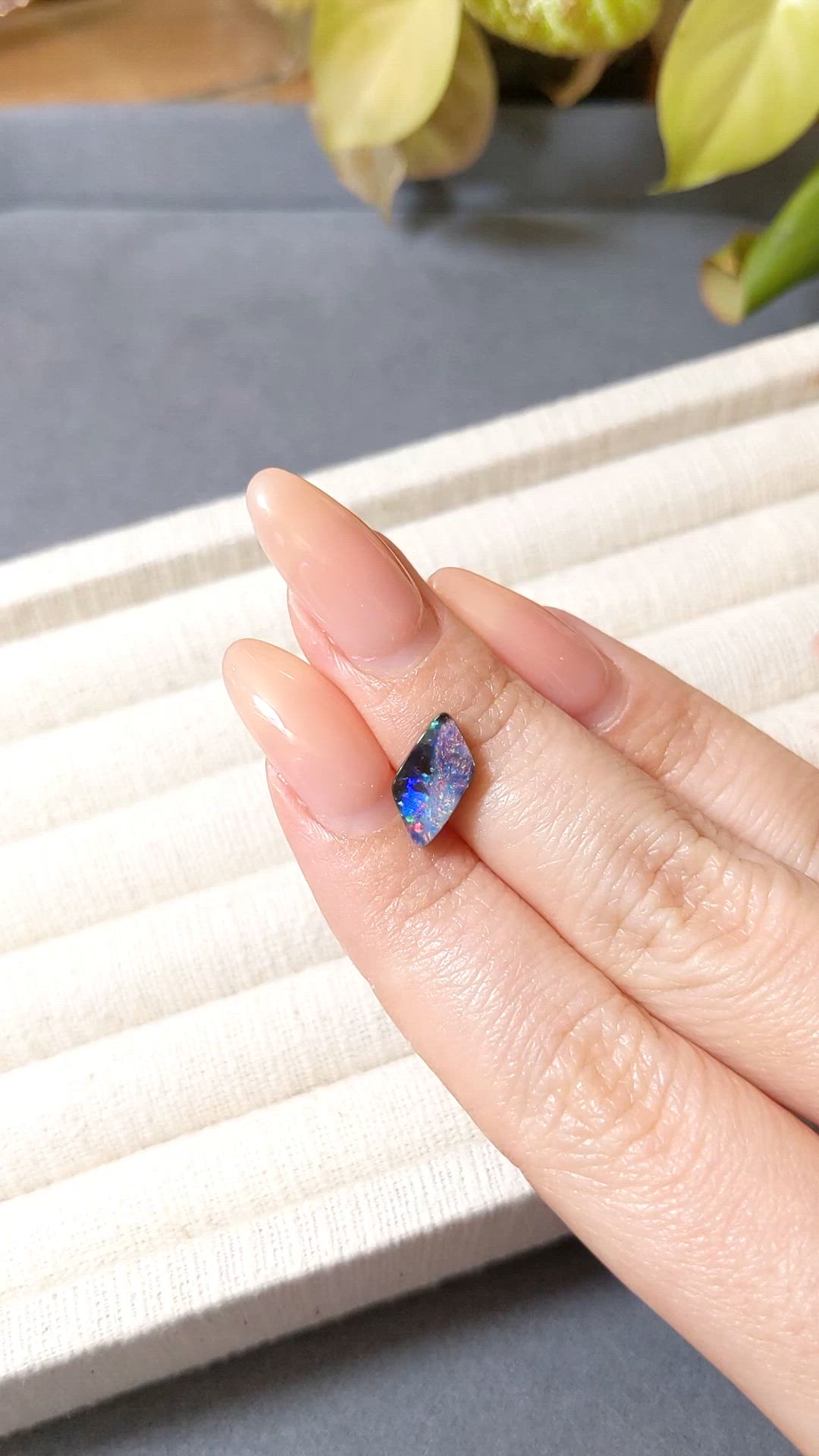 1.90 Ct. Multi Color Black Opal (Dark Opal) from Australia Size Video