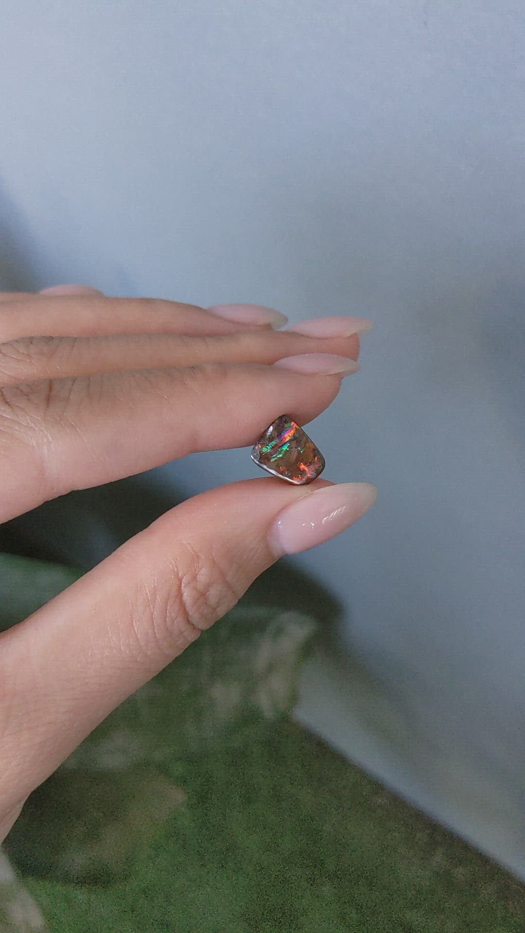 2.91 Ct. Multi Color Black Opal (Dark Opal) from Australia Size Video