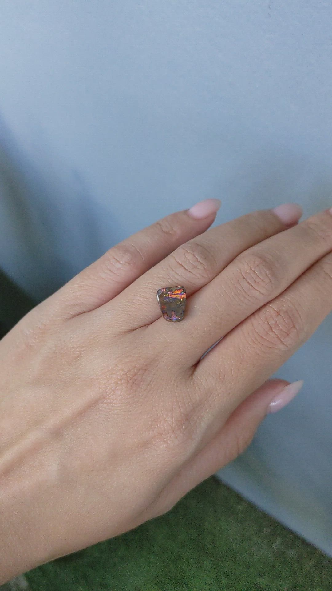 2.91 Ct. Multi Color Black Opal (Dark Opal) from Australia Size Video