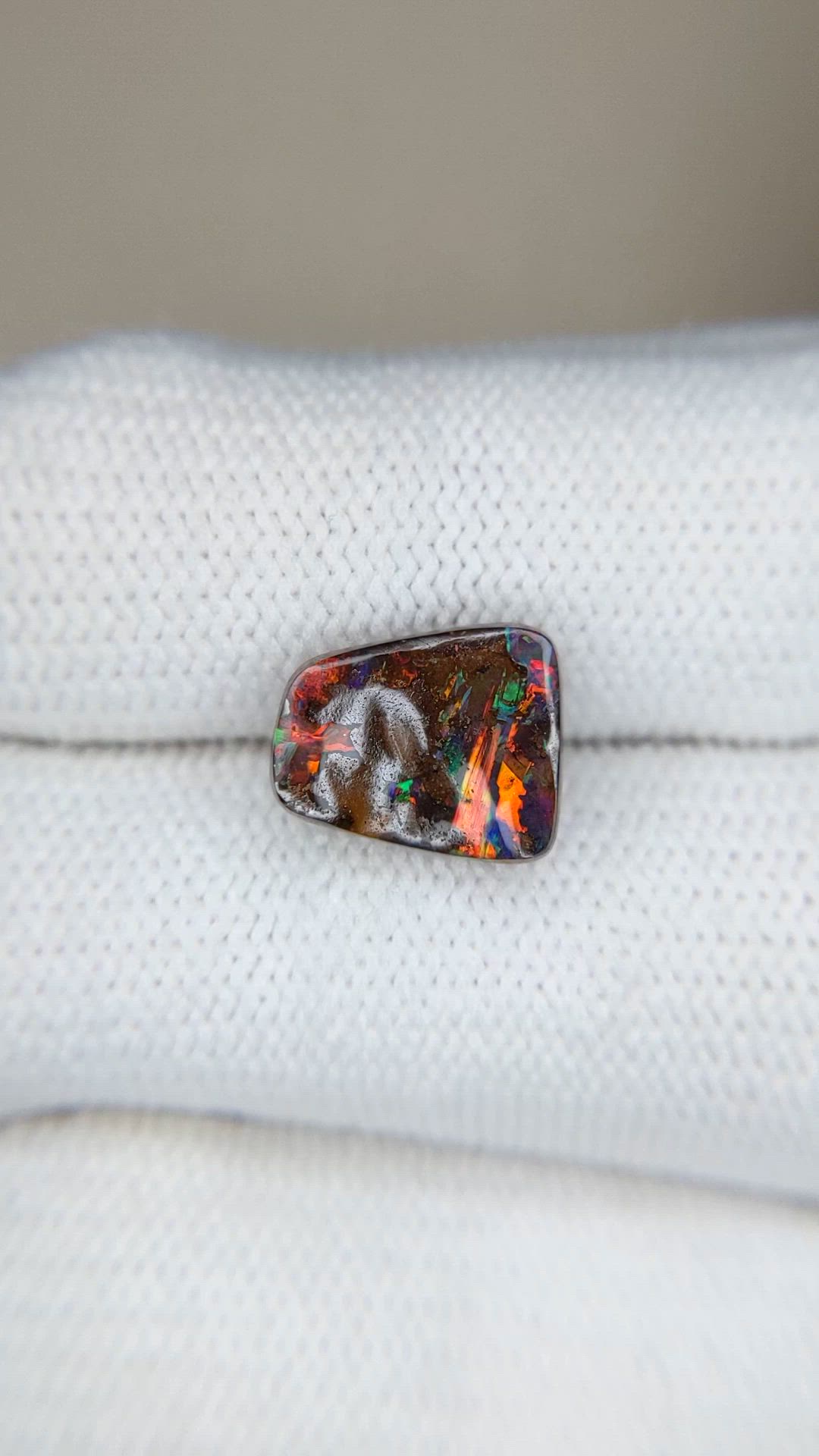 2.91 Ct. Multi Color Black Opal (Dark Opal) from Australia Size Video